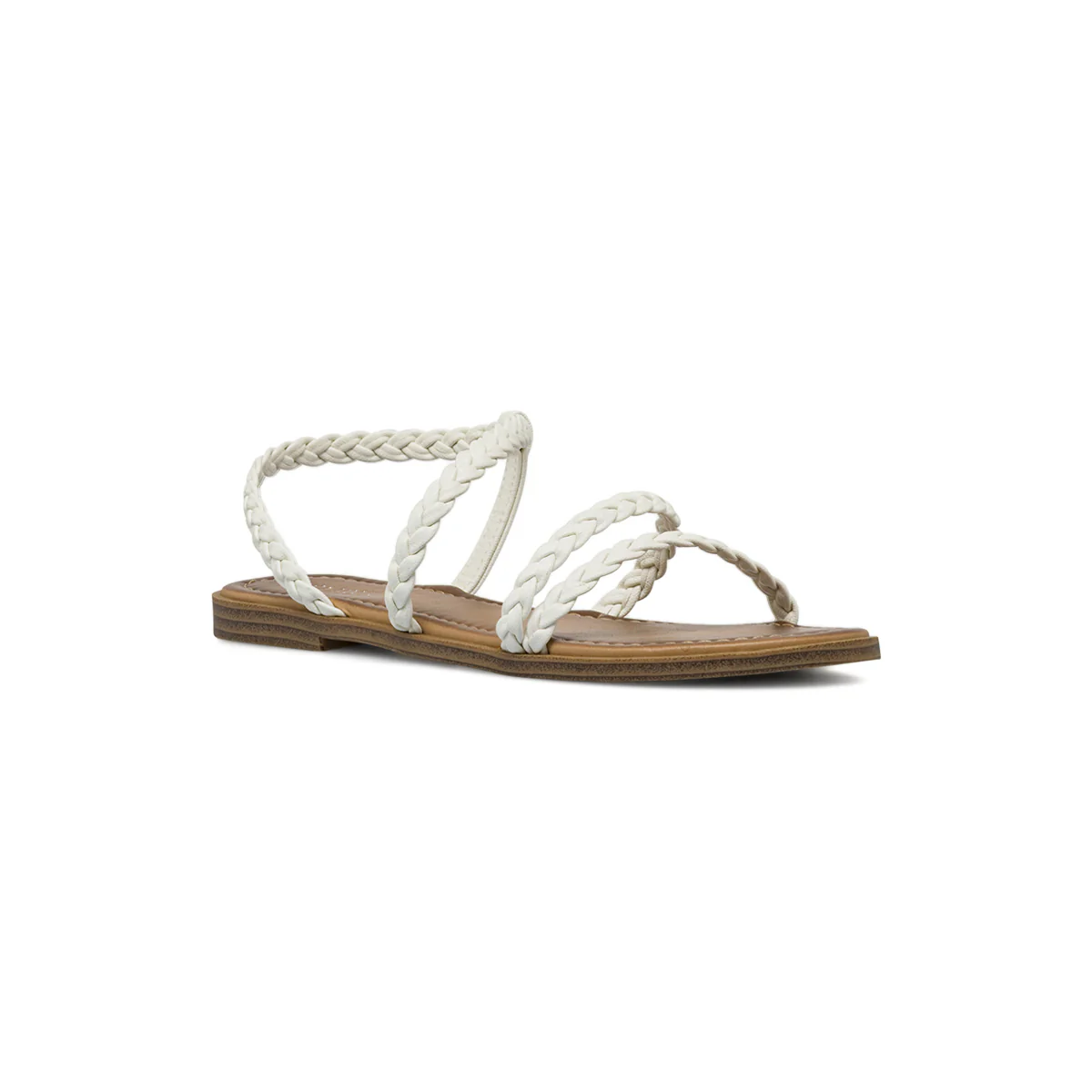 Sandali Flat Bianchi da Donna con fascette intrecciate Lora Ferres - Image 2