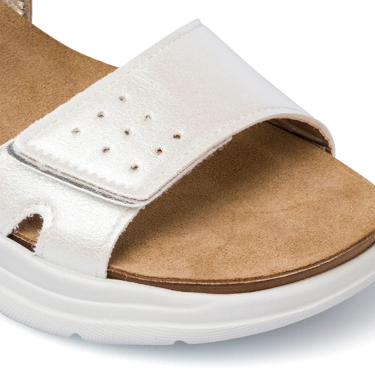 Sandali flat bianchi da donna con sottopiede in pelle Lumberjack Chandra - Image 5