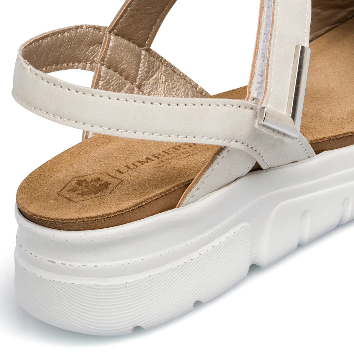 Sandali flat bianchi da donna con sottopiede in pelle Lumberjack Chandra - Image 7