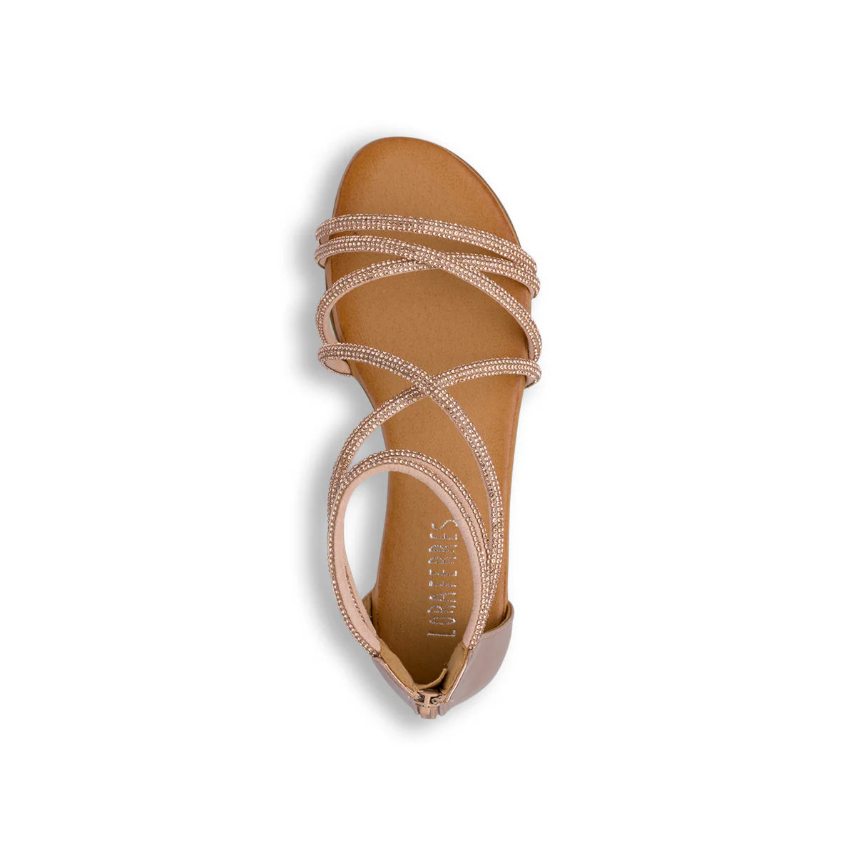 Sandali Flat Champagne da Donna con decorazione Strass Lora Ferres - Image 7
