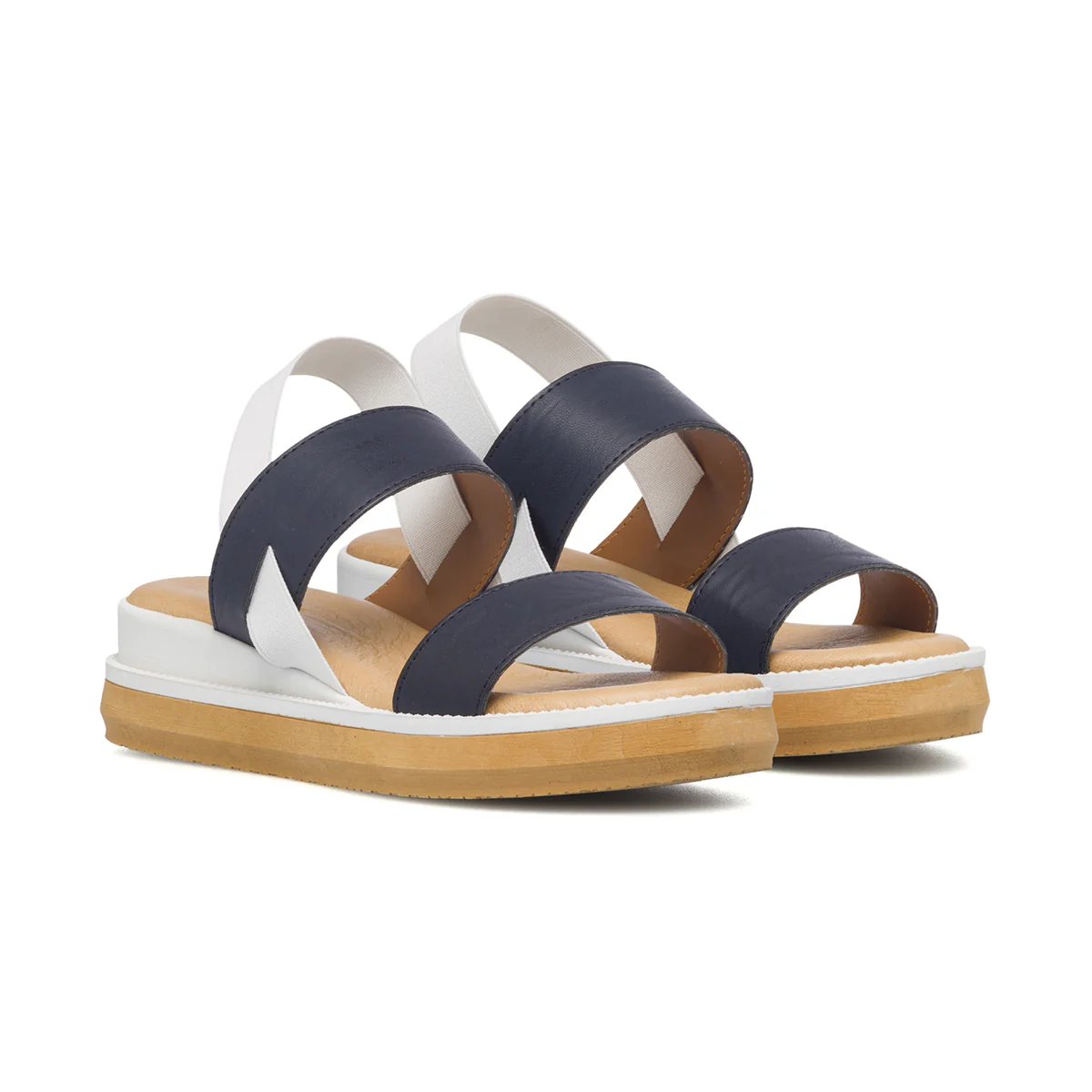 Sandali bassi comfort blu e bianchi con cinturino P Soft - Image 5