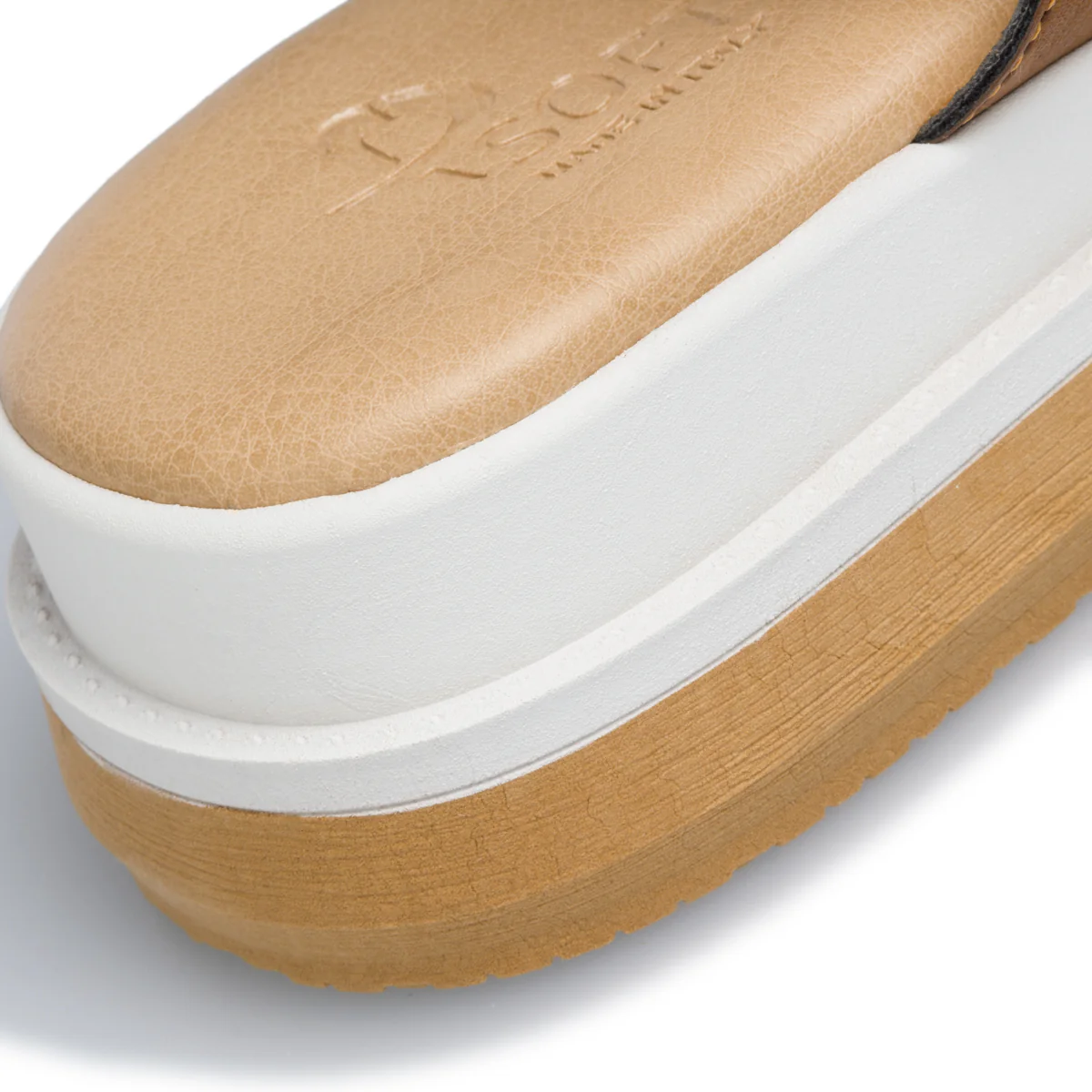 Sandali bassi comfort marroni e bianchi con cinturino P Soft - Image 8