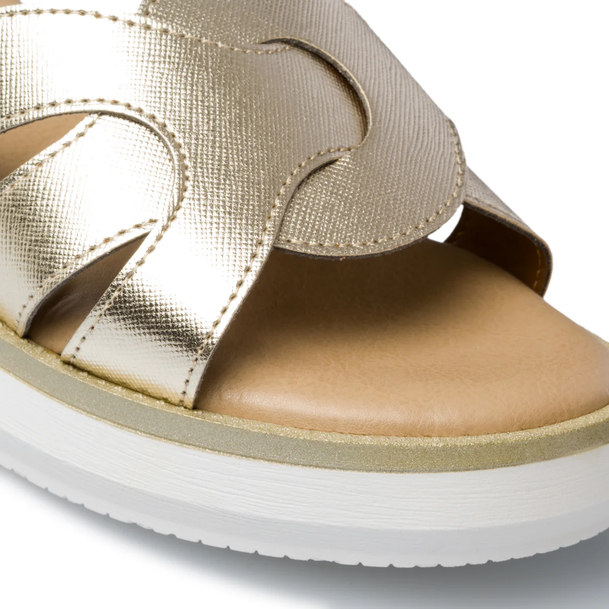 Sandali bassi comfort platino con cinturini incrociati P Soft - Image 6