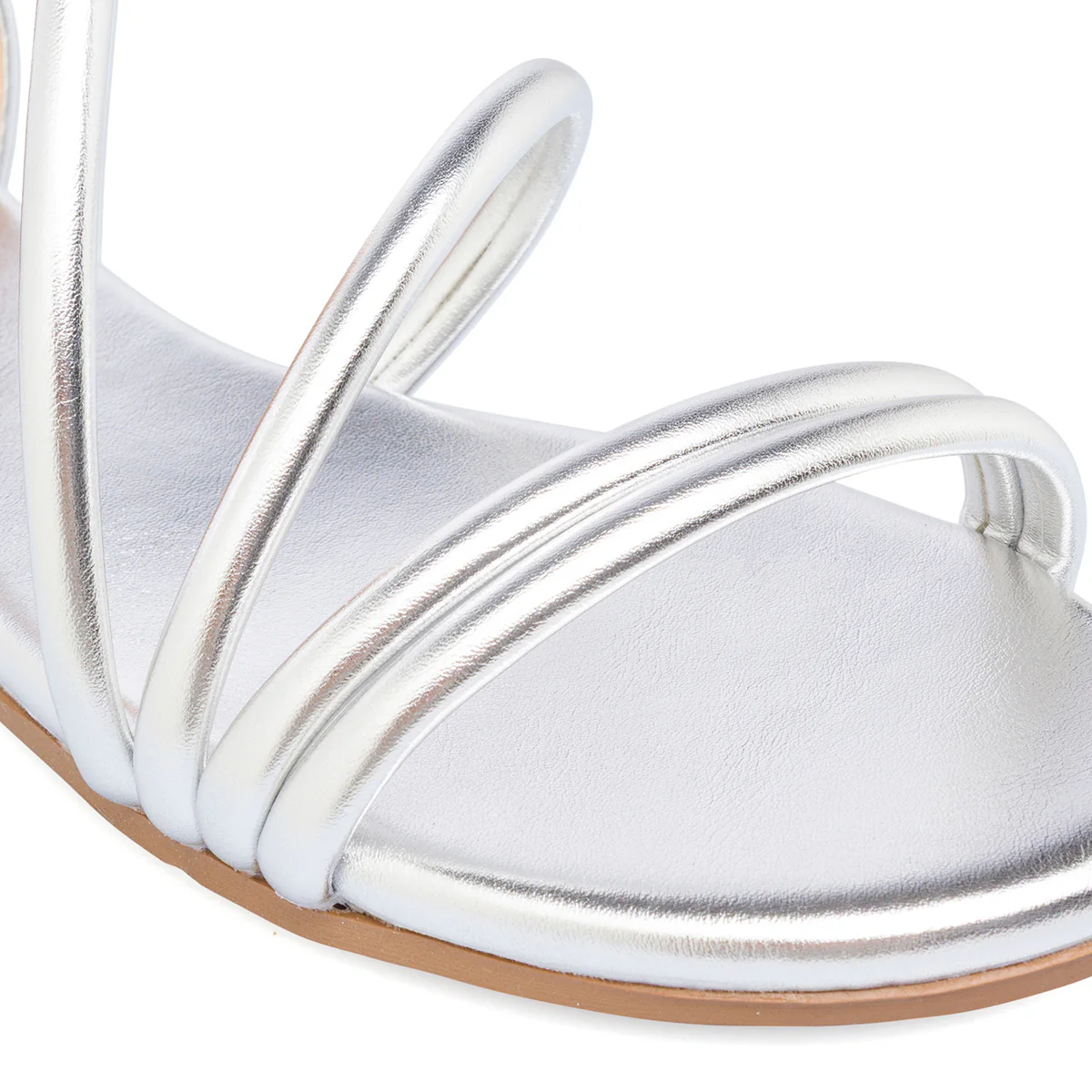 Sandali Flat da Donna Argento con motivo Incorciato e Zip sul retro Swish Jeans - Image 2