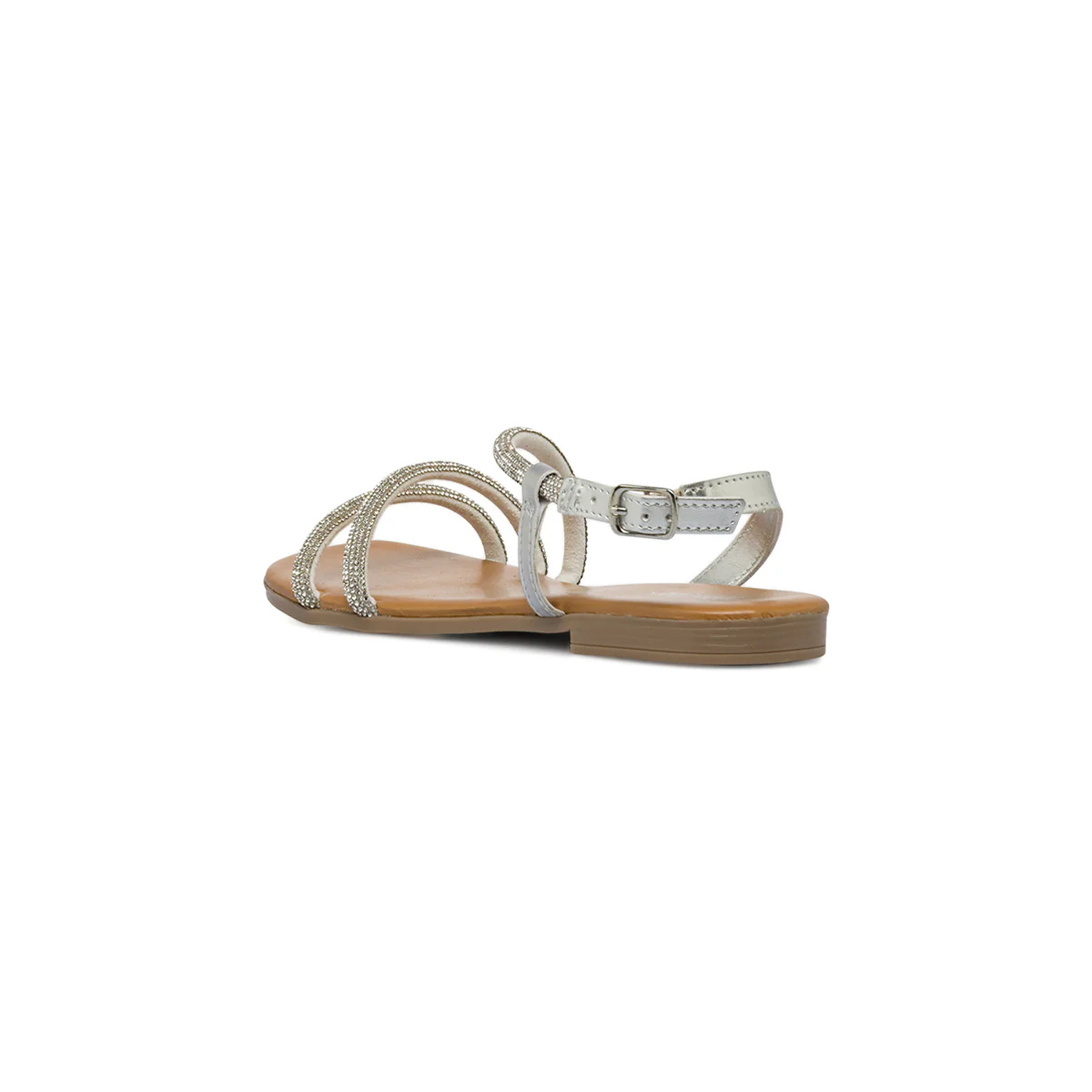 Sandali Flat da Donna Argento con strass e punta squadrata Lora Ferres - Image 3