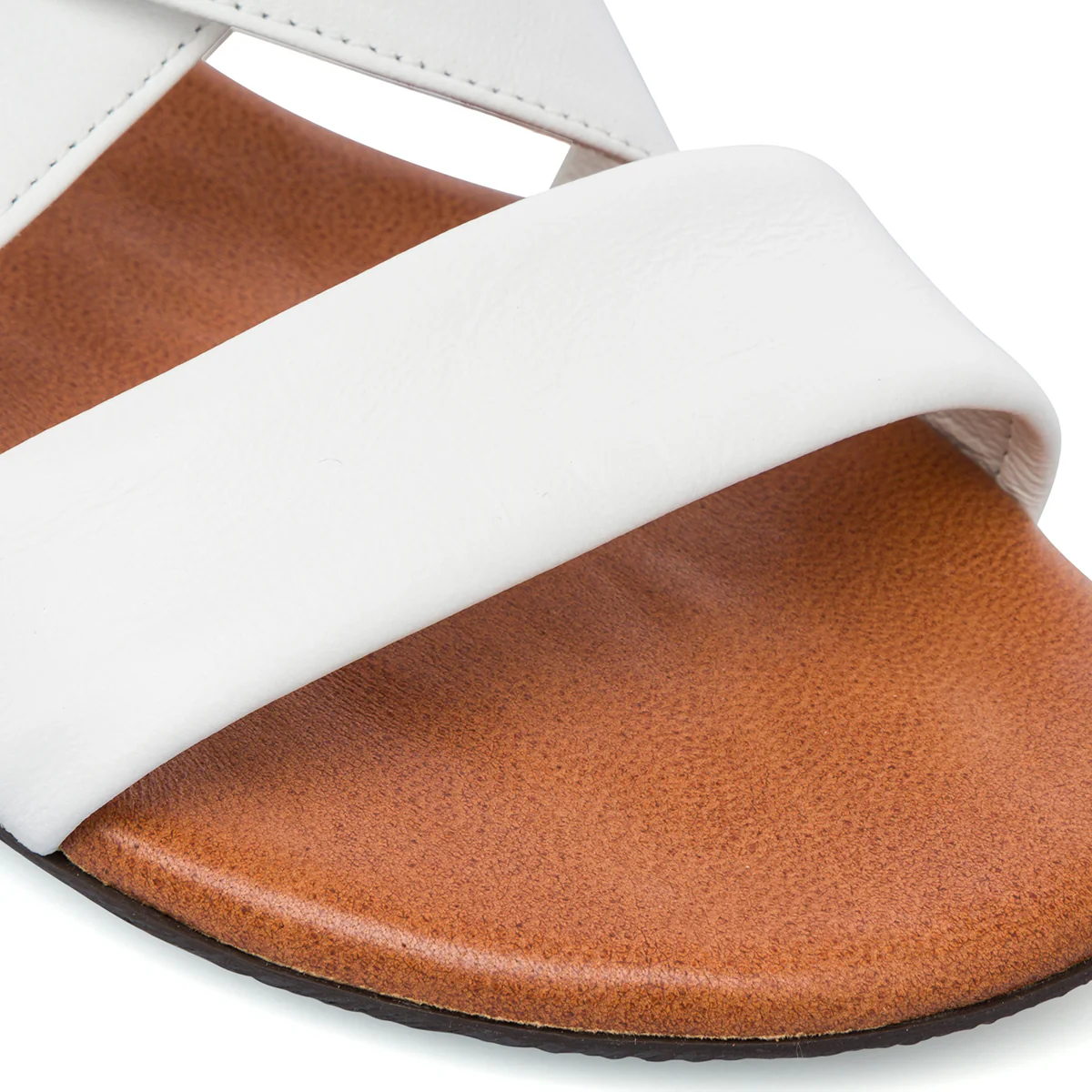 Sandali flat da Donna bianchi in pelle P Essentials - Image 4