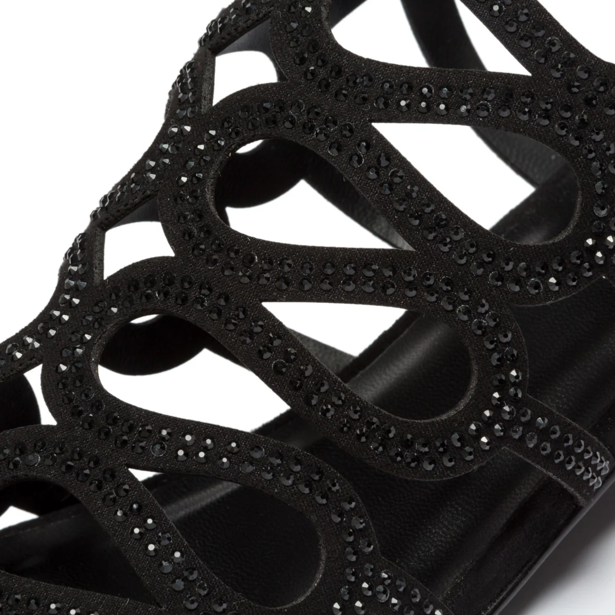 Sandali gioiello infradito colore nero con applicazione di strass Lora Ferres - Image 6