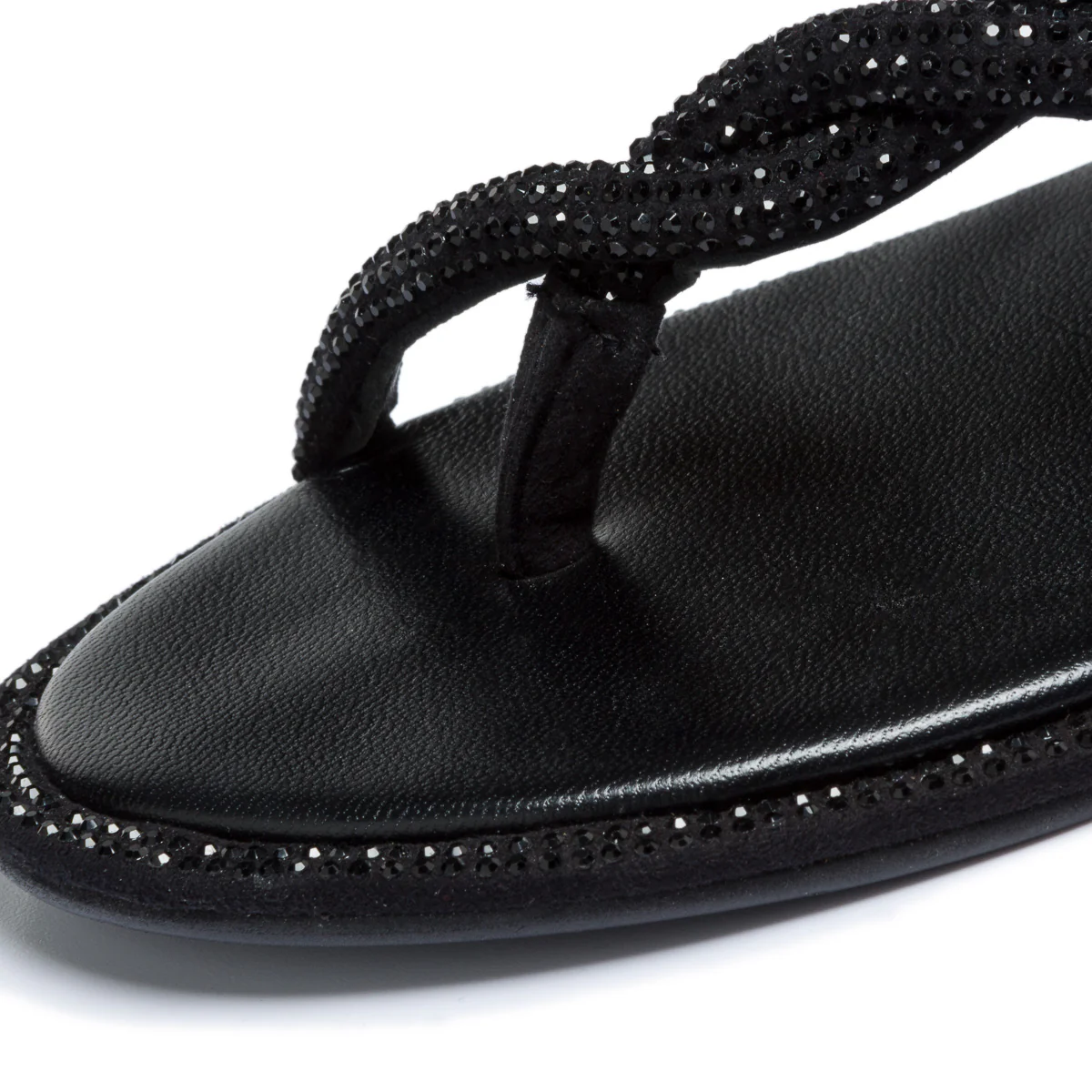 Sandali gioiello infradito colore nero con applicazione di strass Primopiano - Image 5