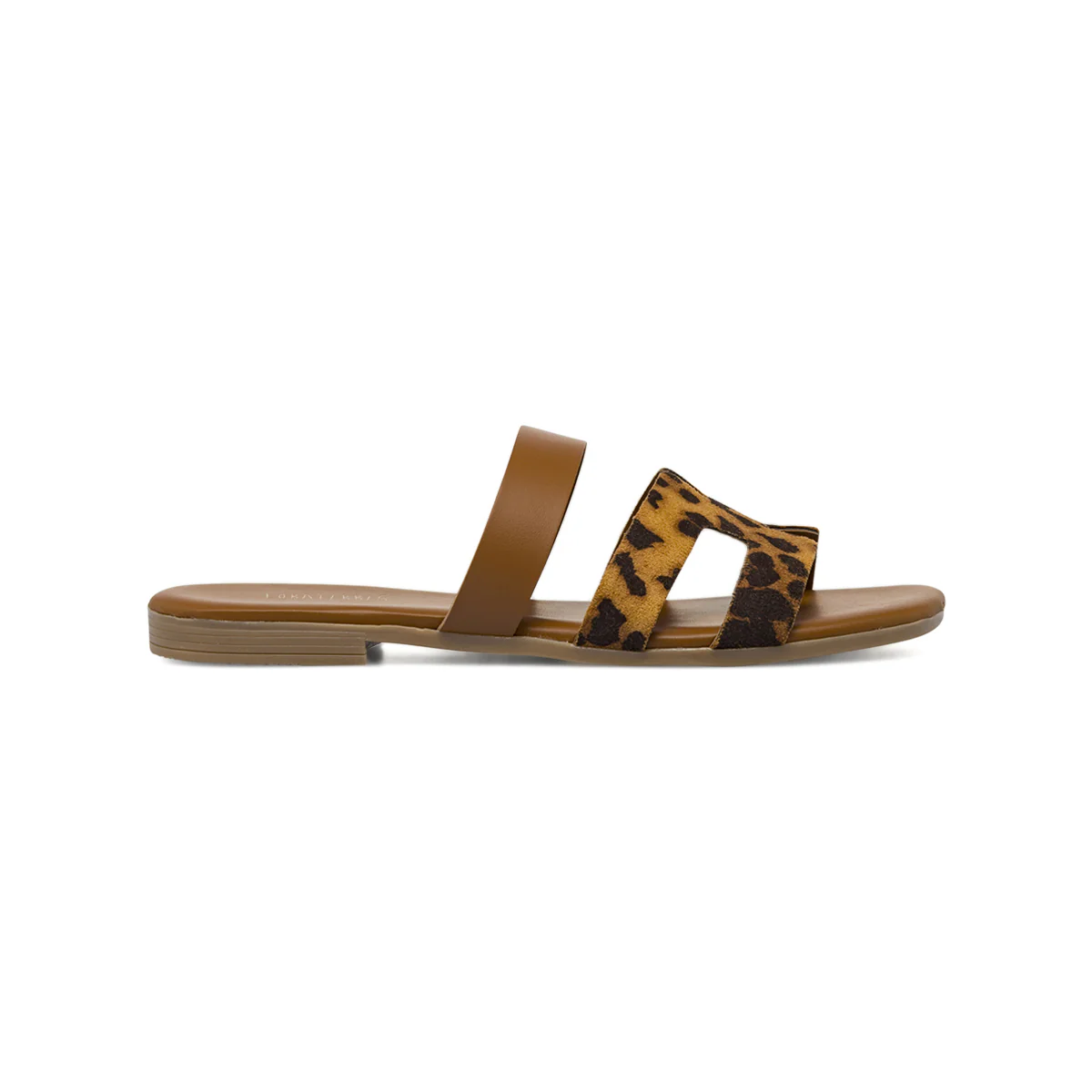 Sandali Flat Marroni Donna animalier effetto scamosciato Lora Ferres
