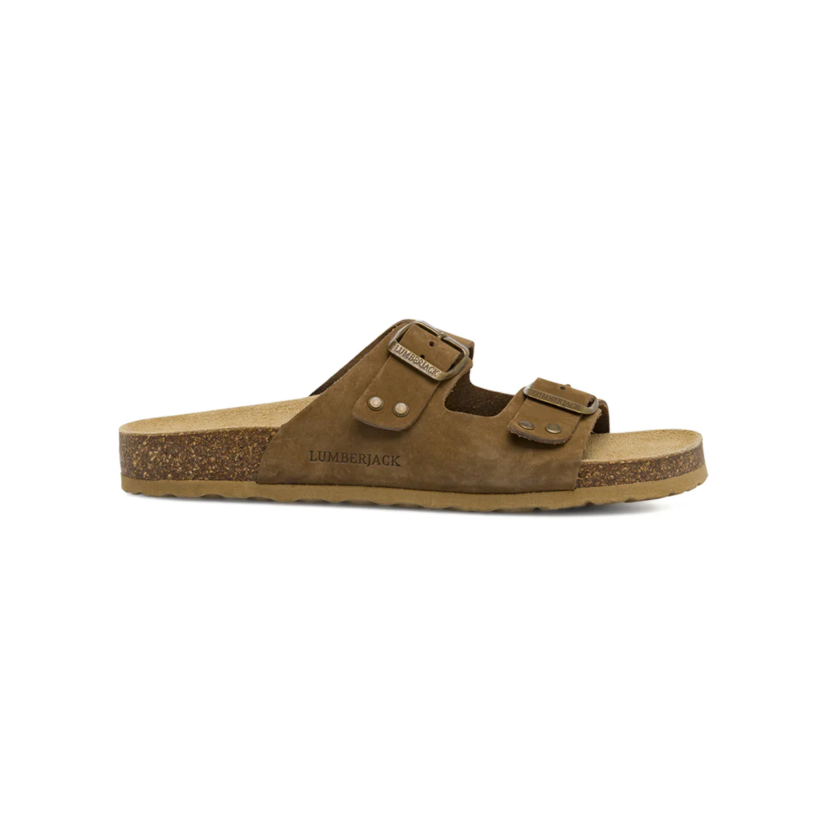 Sandali flat Marroni Donna effetto scamosciato con fibbie Lumberjack