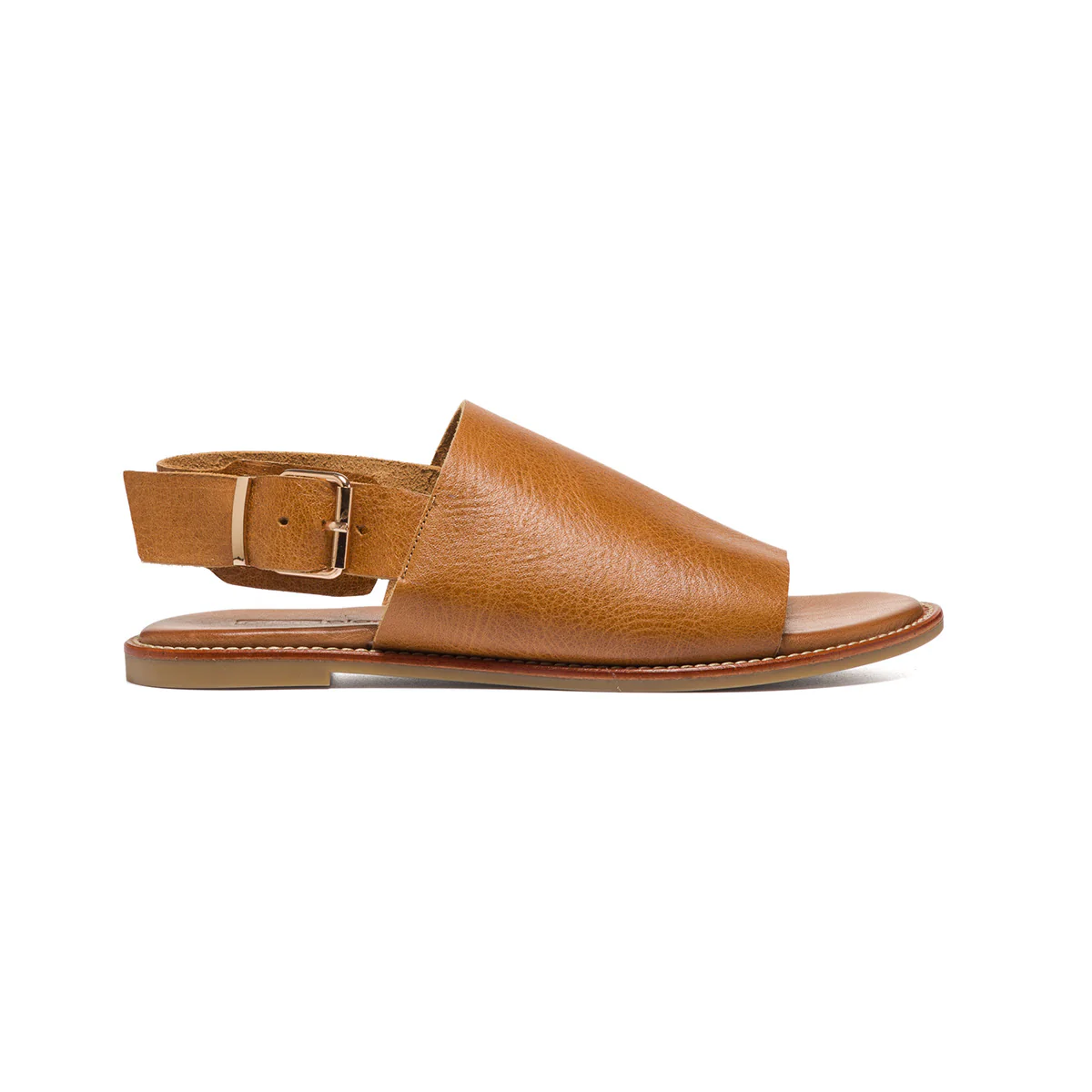 Sandali bassi marroni in pelle con fasce intrecciate P Essentials
