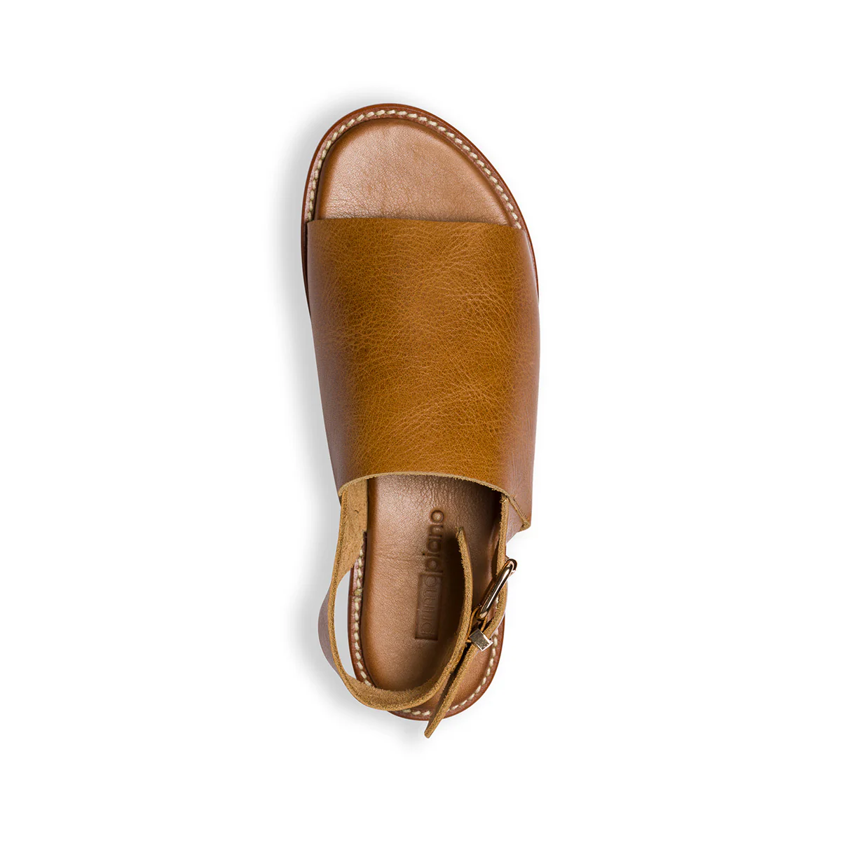 Sandali bassi marroni in pelle con fasce intrecciate P Essentials - Image 7