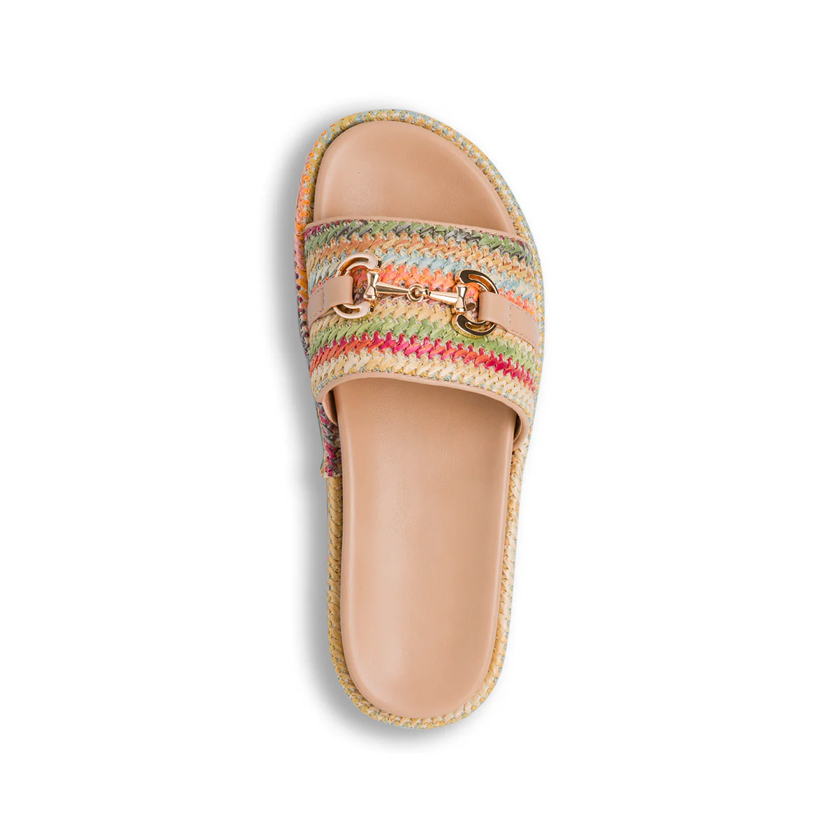 Sandali flat multicolori da Donna effetto Rafia con fibbia Swish Jeans - Image 5