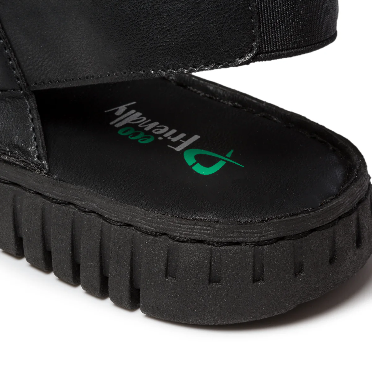 Sandali bassi neri con cinturino per il tallone P Eco Friendly - Image 10