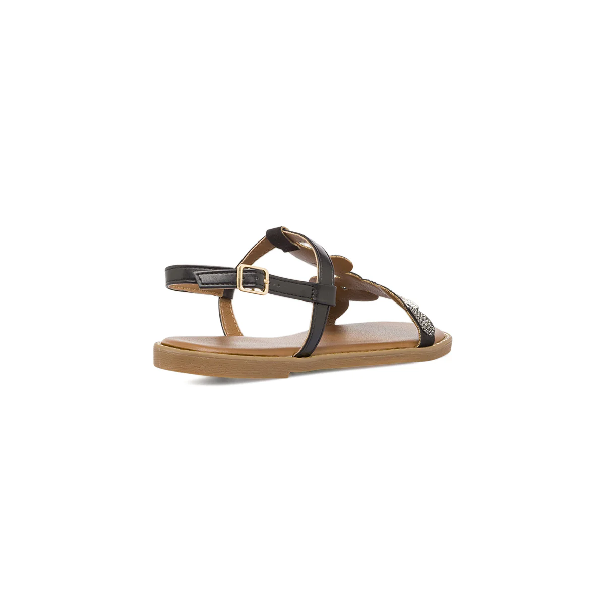 Sandali flat neri da Donna con dettaglio gioiello strass Lora Ferres - Image 4