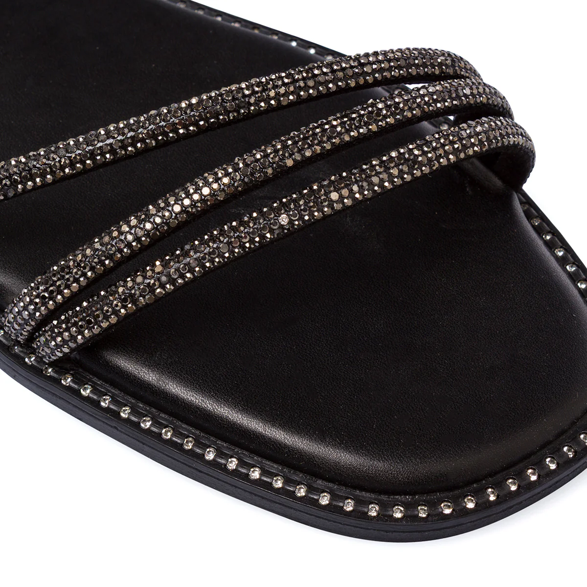 Sandali flat neri da Donna con strass Swish Jeans - Image 4
