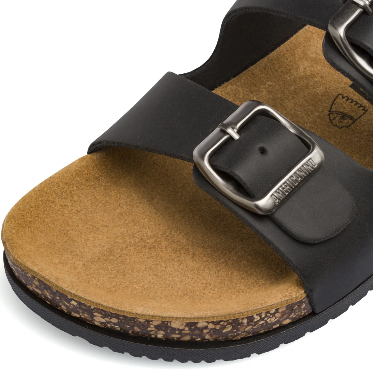 Sandali Flat Neri Donna con doppie fasce Americanino - Image 4