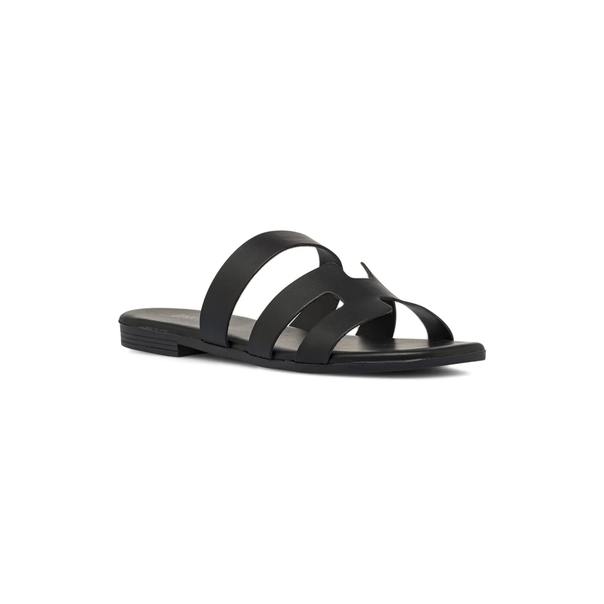 Sandali Flat Neri Donna con fascia a H e suola bassa Lora Ferres - Image 2