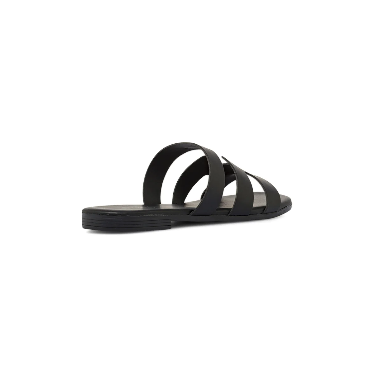 Sandali Flat Neri Donna con fascia a H e suola bassa Lora Ferres - Image 3