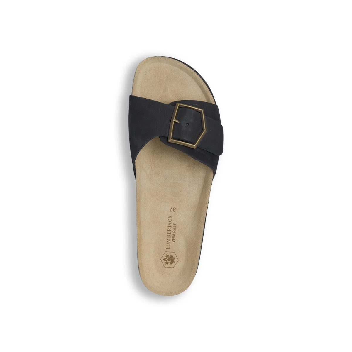 Sandali flat Neri Donna con maxi fibbia effetto scamosciato Lumberjack - Image 6