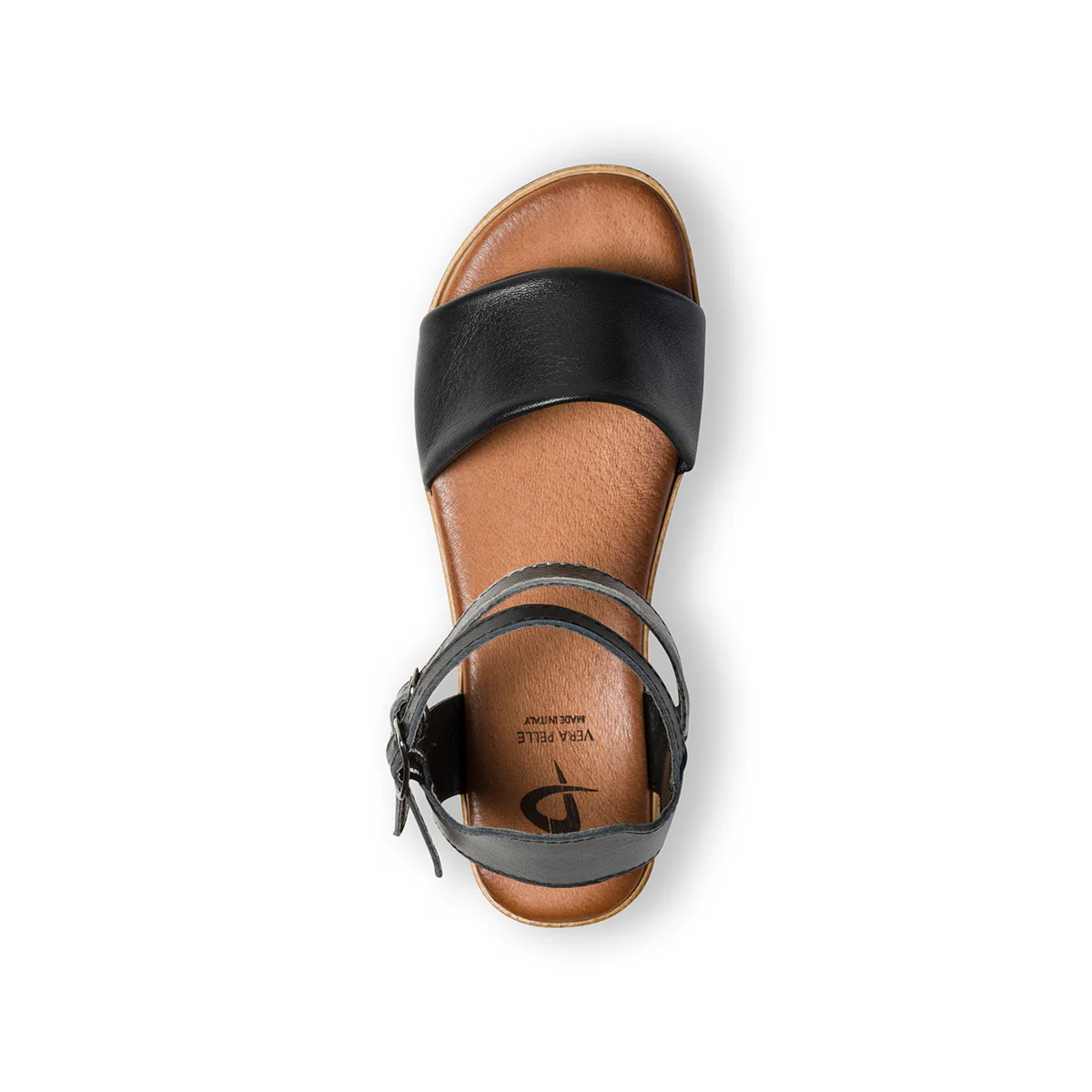 Sandali bassi neri in pelle con dettaglio argento P Essentials - Image 10