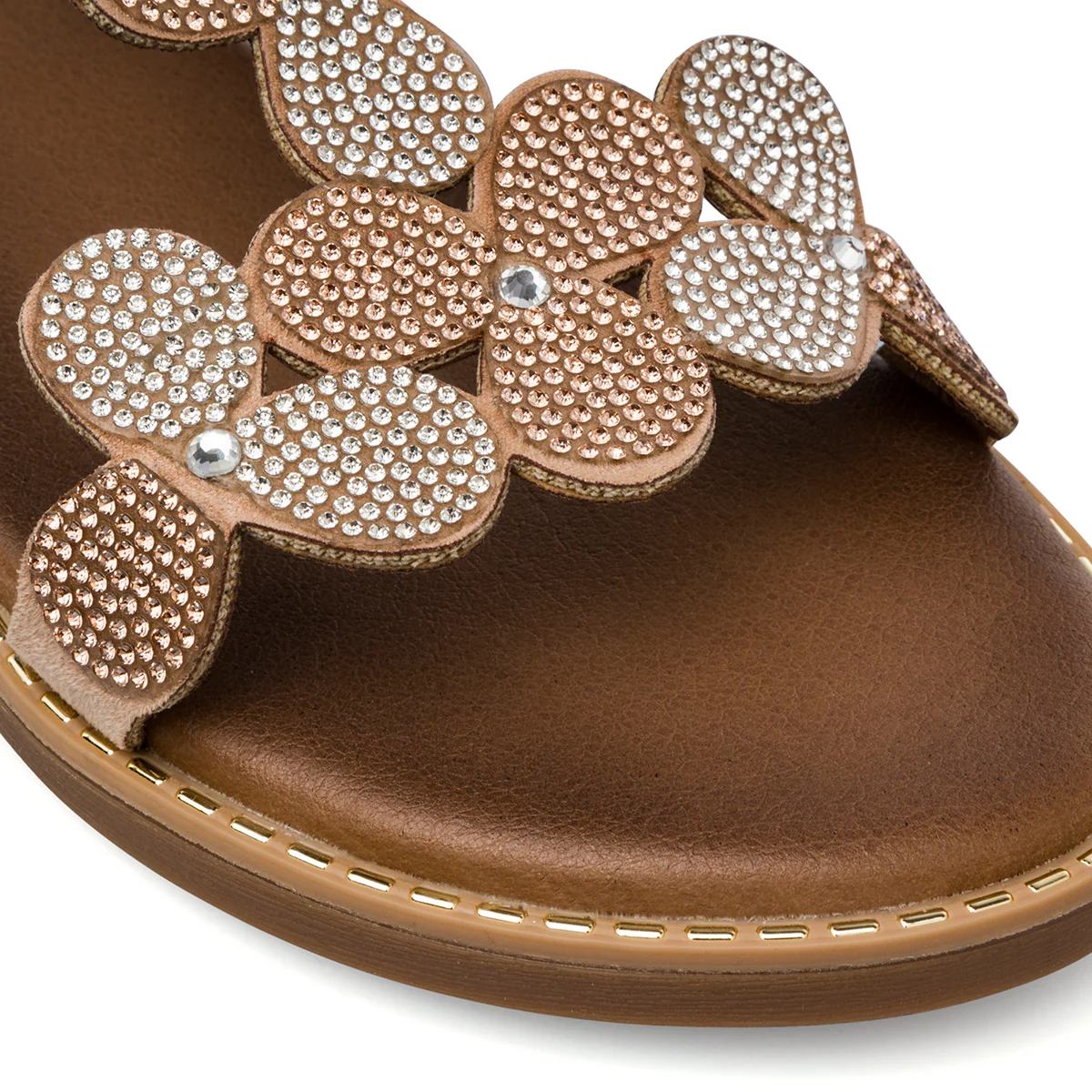 Sandali flat nude da Donna con dettaglio gioiello strass Lora Ferres - Image 3
