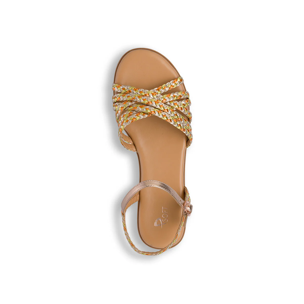 Sandali Comodi e Flessibili Oro con tomaia motivo Intrecciato da Donna P Smart - Image 5