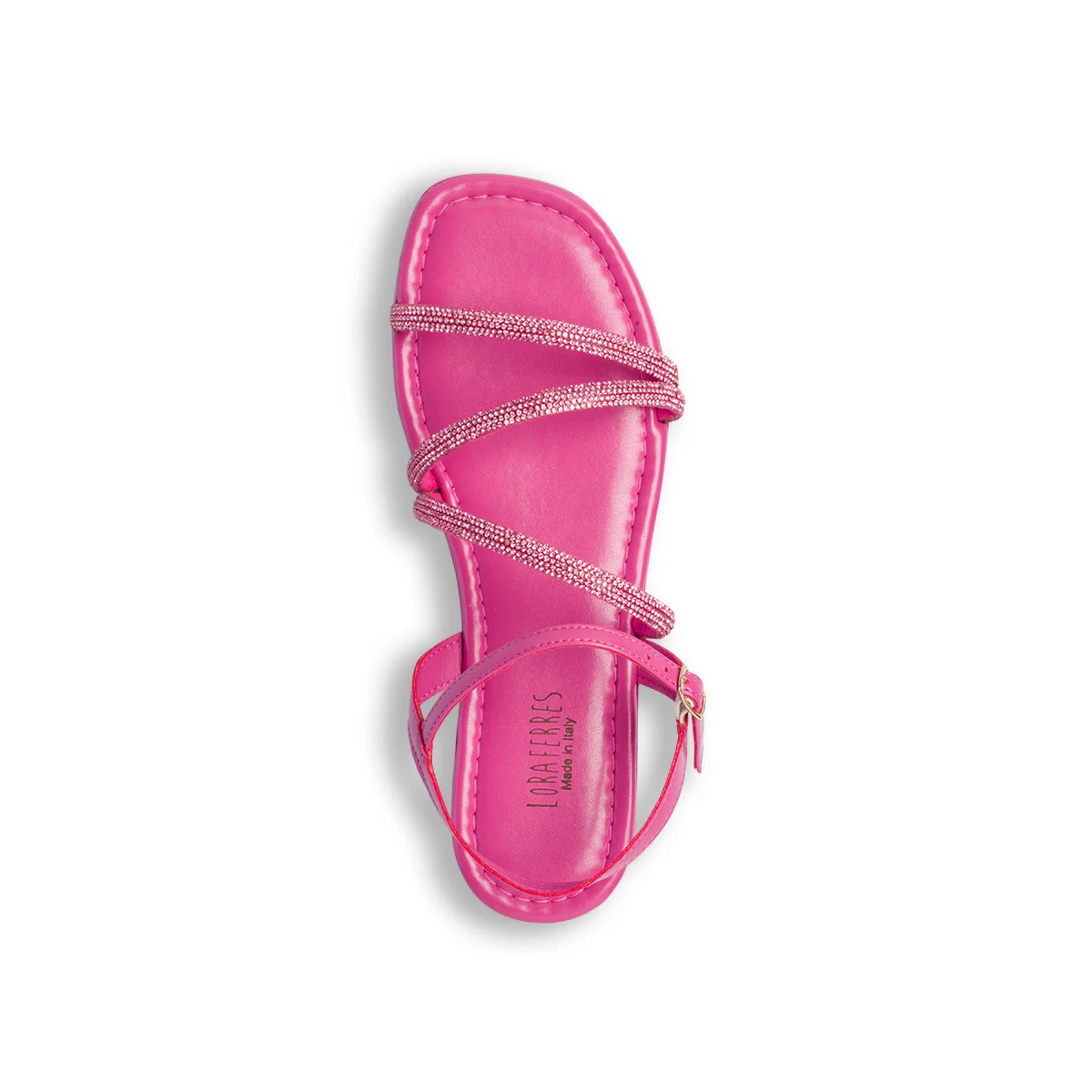 Sandali fucsia con strass gioiello da donna Lora Ferres - Image 8