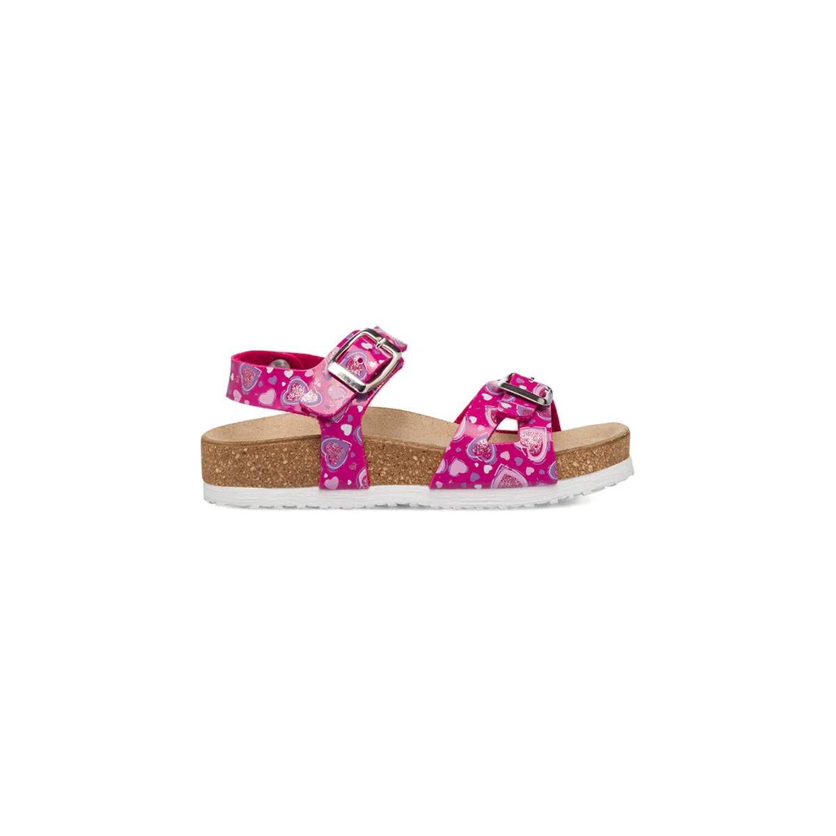 Sandali fucsia da bambina con cuoricini glitterati Settenote