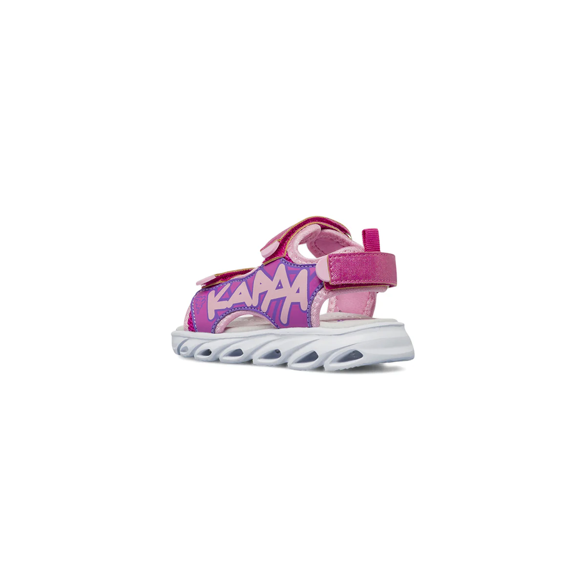 Sandali fucsia da Bambina con luci e cinturino a strappo Kappa - Image 3