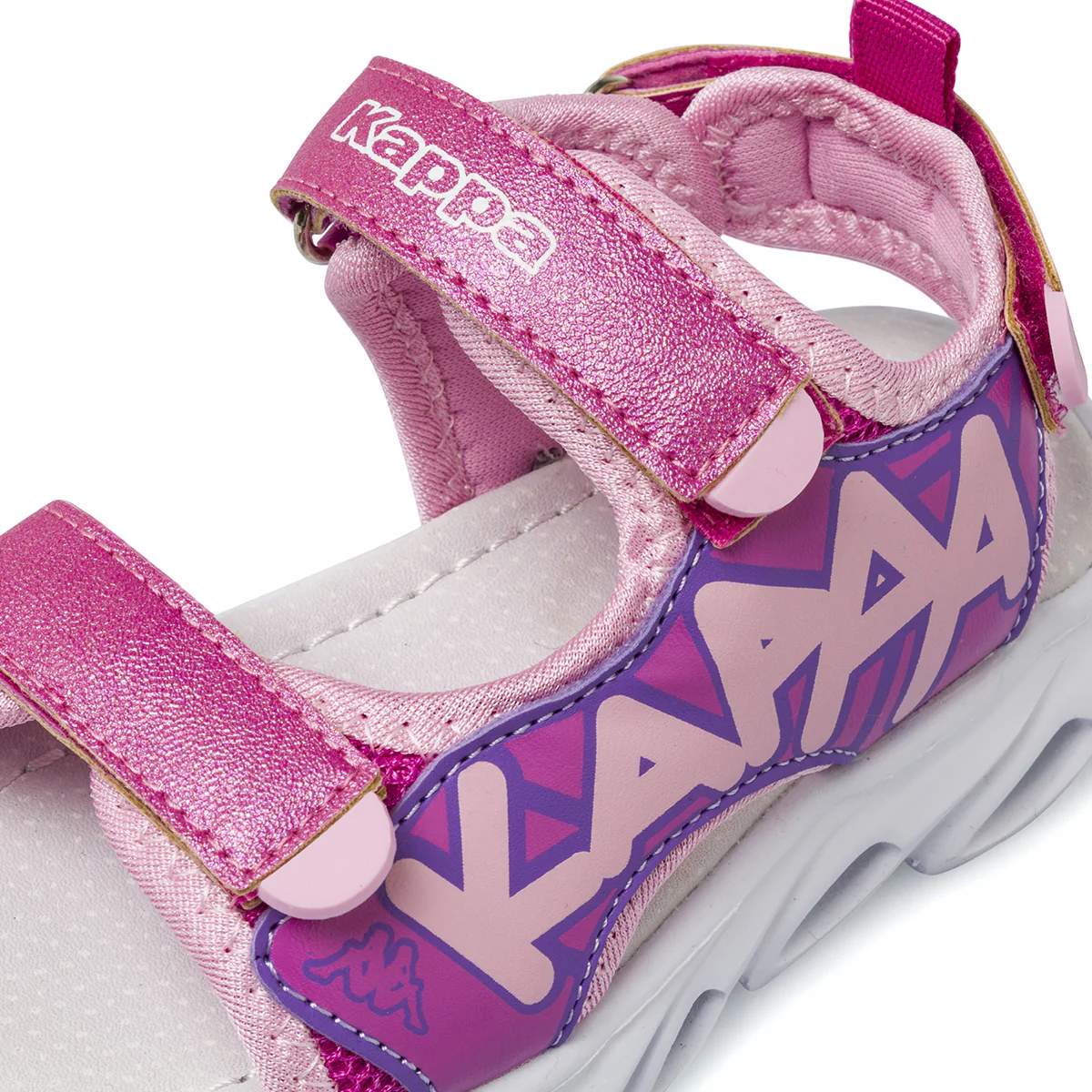 Sandali fucsia da Bambina con luci e cinturino a strappo Kappa - Image 5