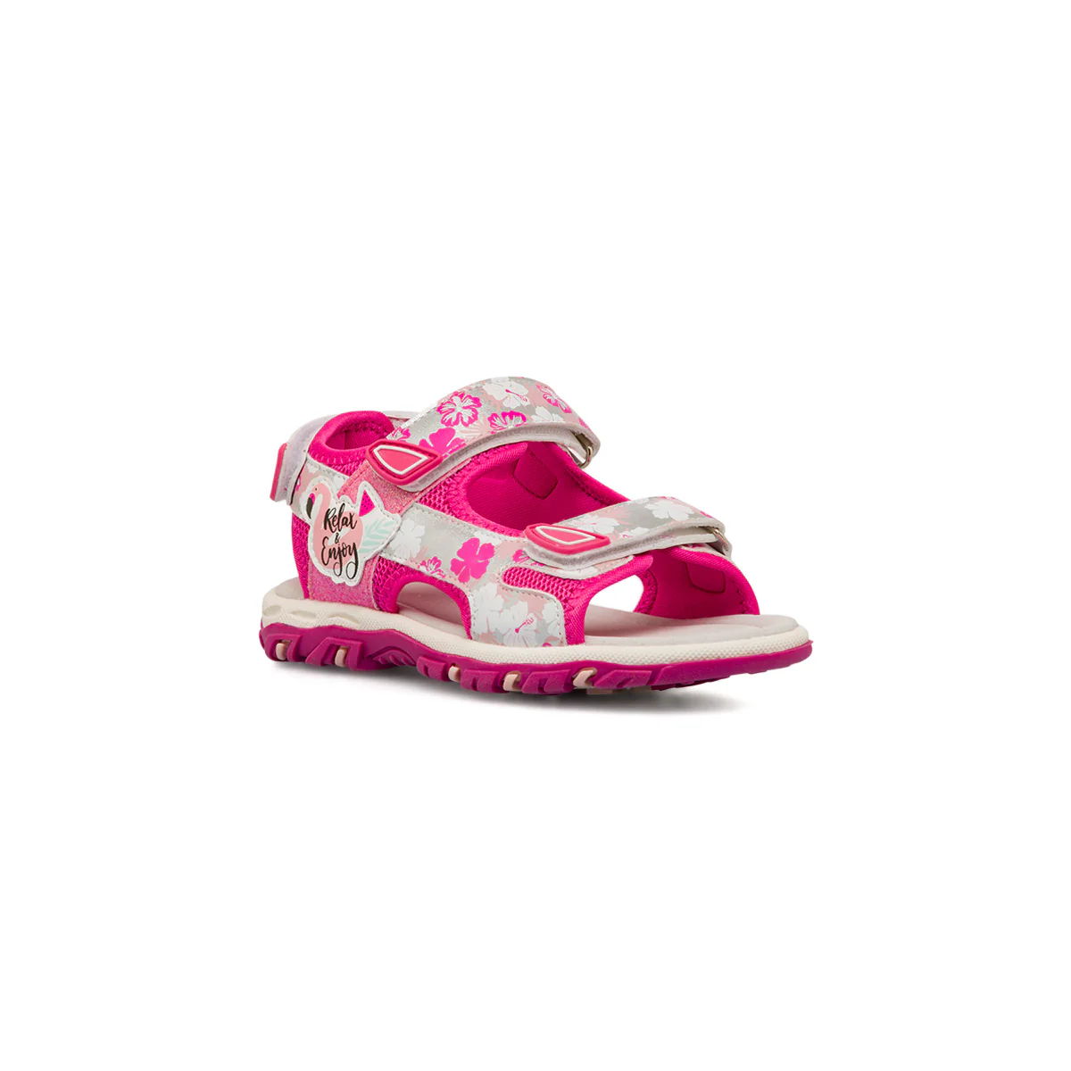 Sandali Fucsia da Bambina e Ragazza con stampa Floreale Dieci Baci - Image 2