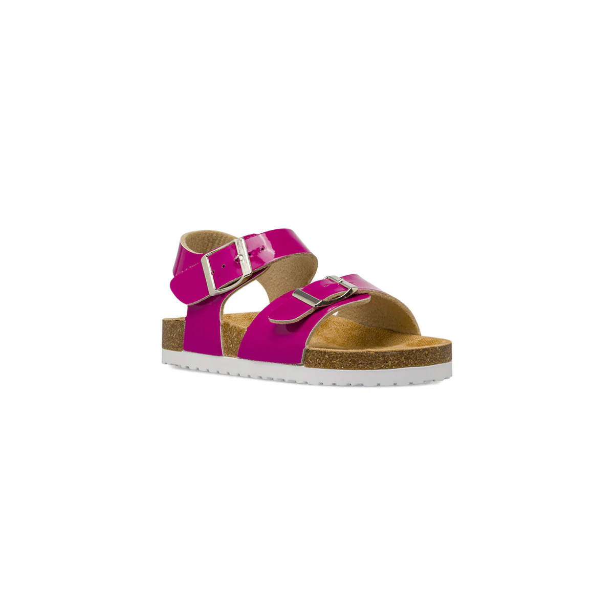 Sandali fucsia da Bambina effetto vernice con doppie fibbie Dieci Baci - Image 2