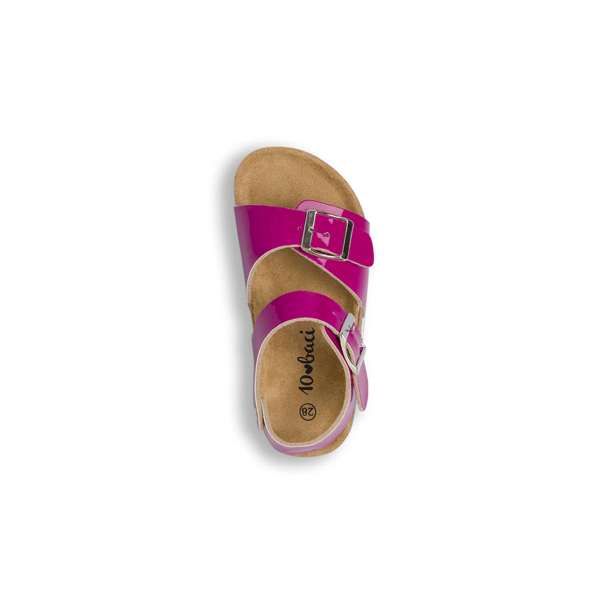 Sandali fucsia da Bambina effetto vernice con doppie fibbie Dieci Baci - Image 6