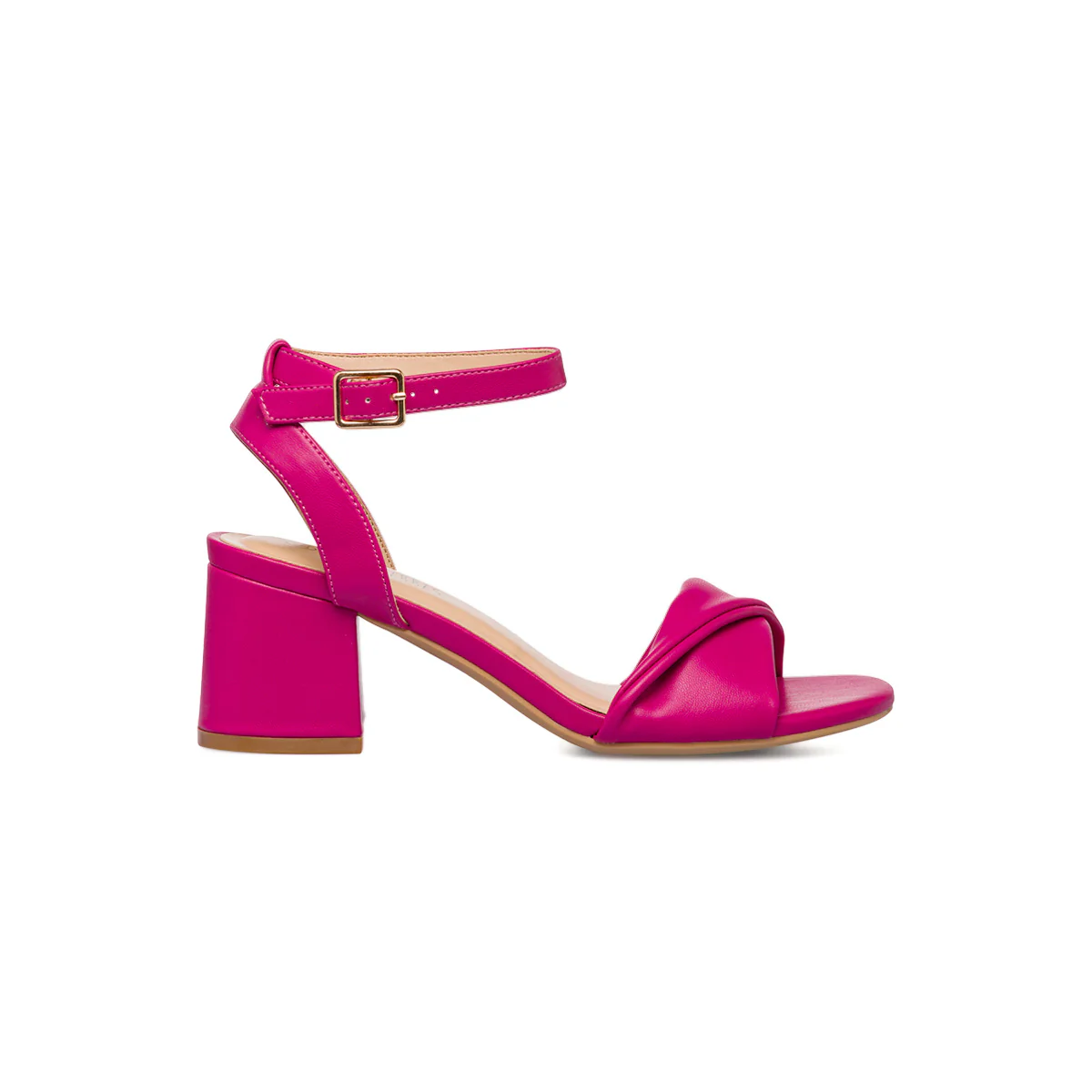 Sandali fucsia da donna con tacco a blocco 7 cm e fascia intrecciata Lora Ferres - Image 4