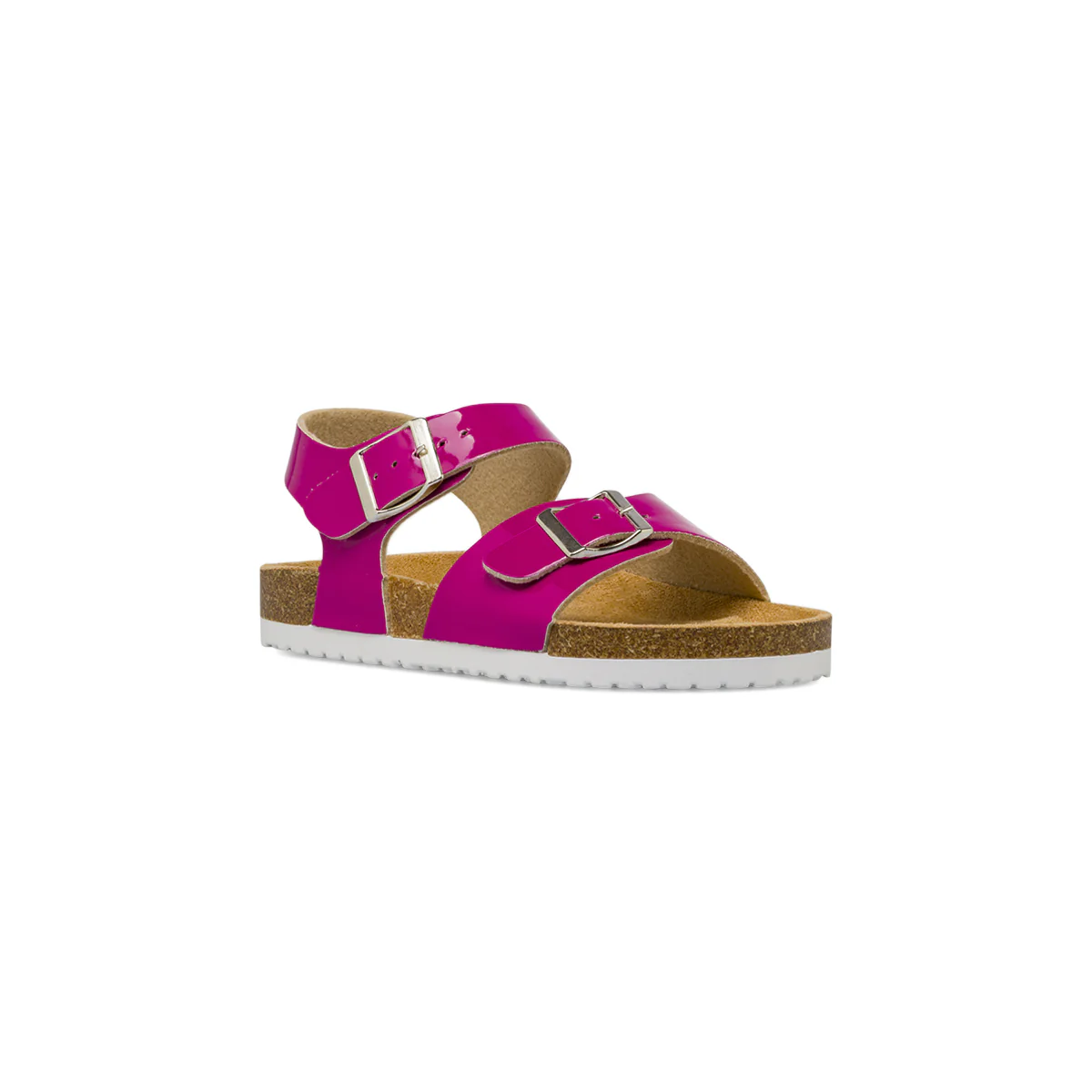 Sandali fucsia da Ragazza effetto vernice con doppie fibbie Dieci Baci - Image 2