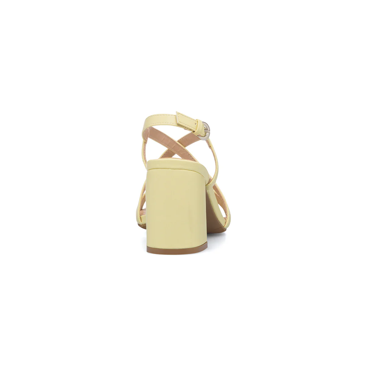 Sandali gialli da donna con fasce incrociate e tacco 7 cm Lora Ferres - Image 4