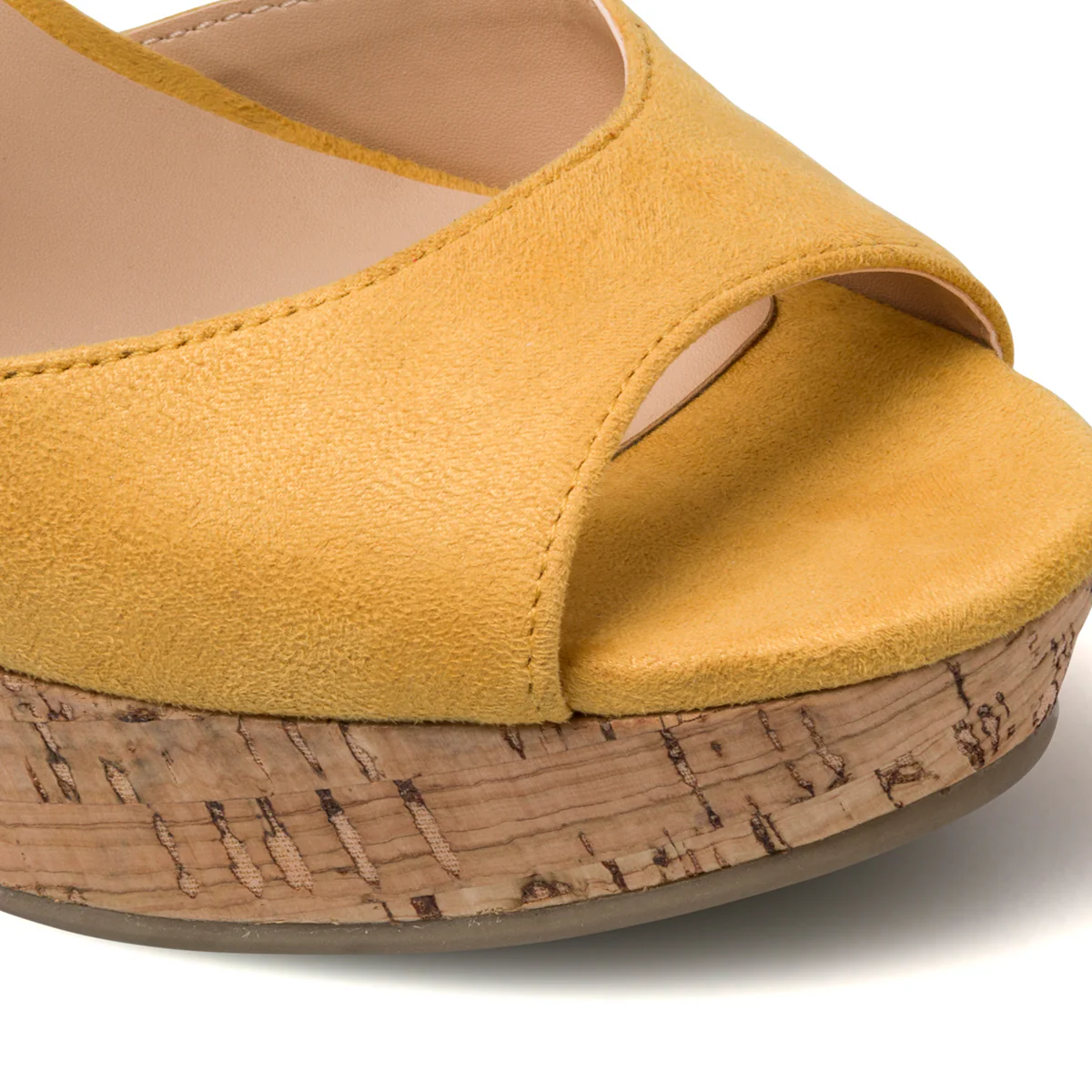 Sandali giallo ocra in tessuto da donna con tacco 10 cm Lora Ferres - Image 5