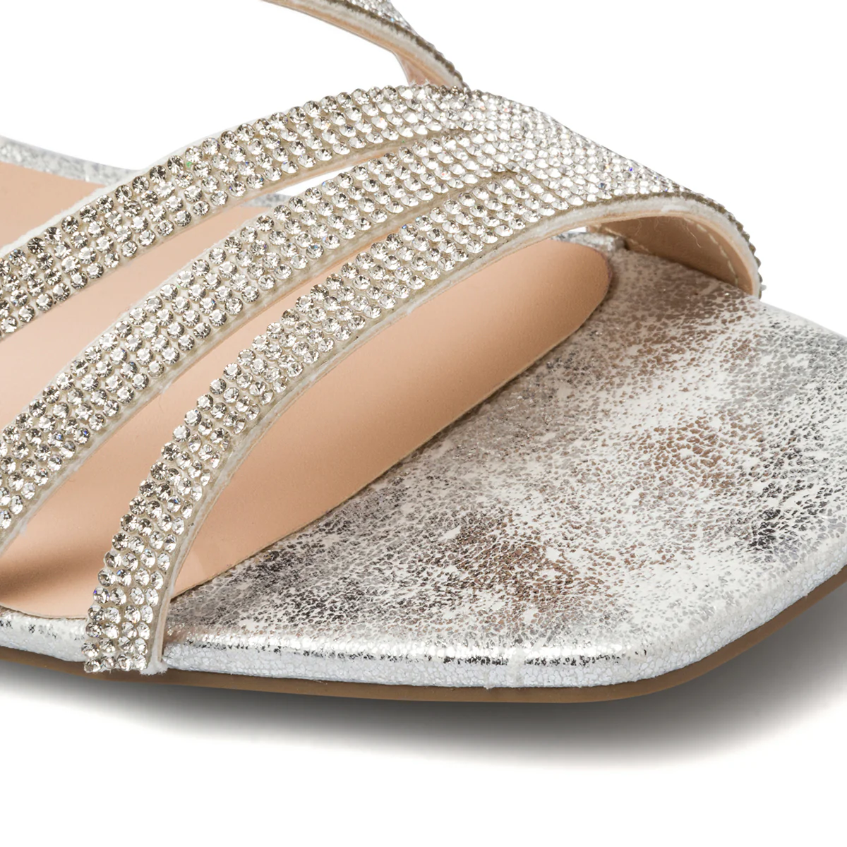 Sandali gioiello argento da donna con strass e tacco 4 cm Lora Ferres - Image 14