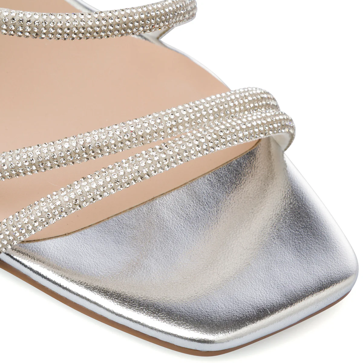 Sandali gioiello argento da Donna con tomaia in strass e tacco 7,5 cm Swish Jeans - Image 4