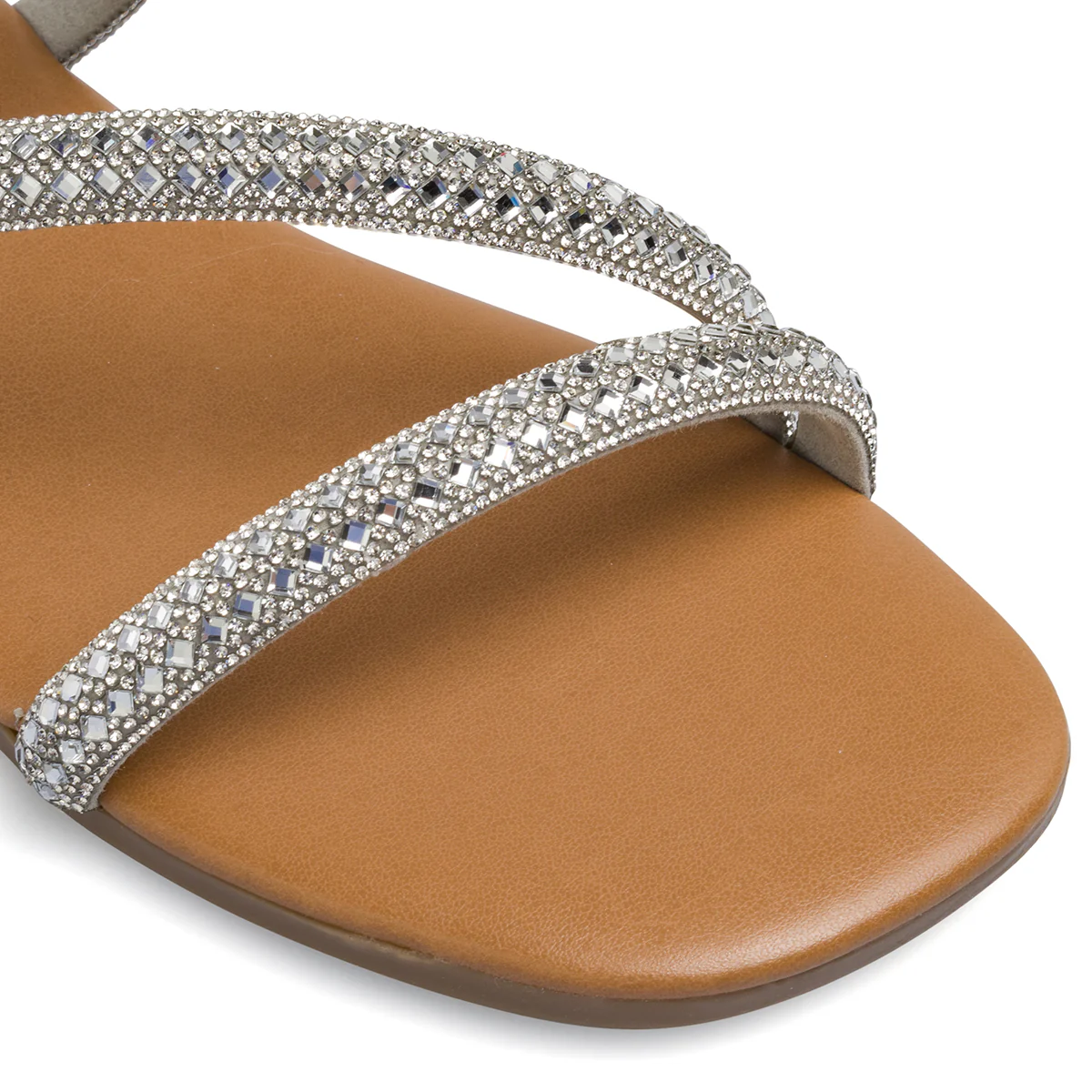 Sandali gioiello bassi da Donna argento con strass Lora Ferres - Image 5