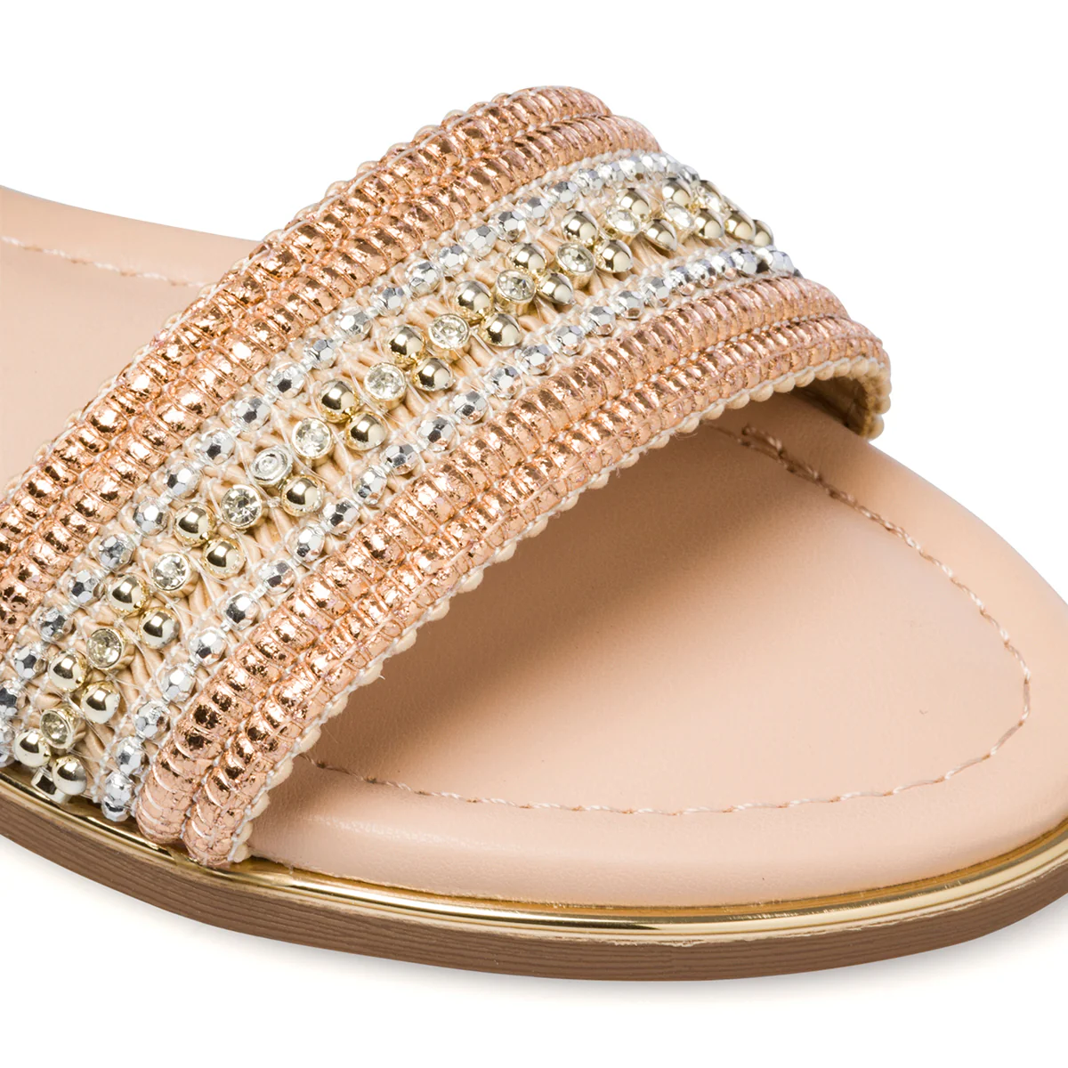 Sandali gioiello color cipria da donna con strass e borchiette Lora Ferres - Image 5