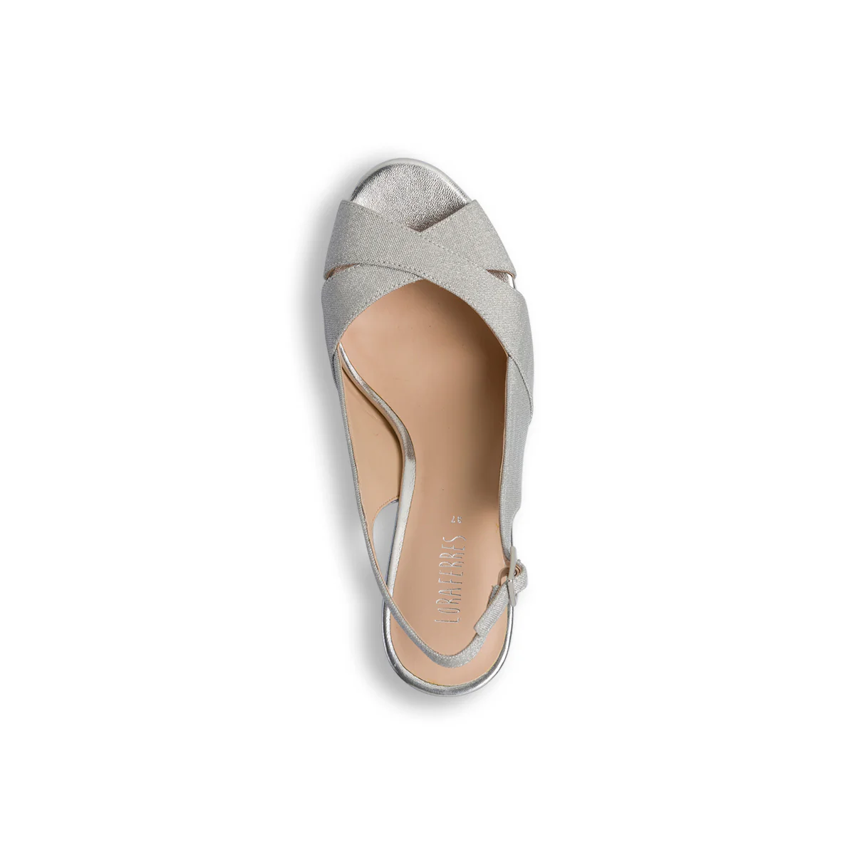 Sandali gioiello da donna con tacco a blocco 10 cm argento glitter Lora Ferres - Image 5