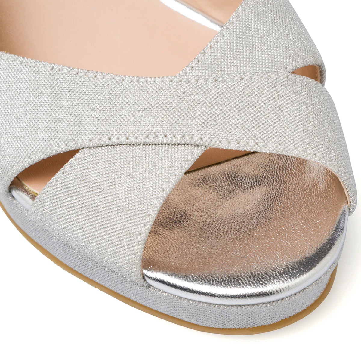 Sandali gioiello da donna con tacco a blocco 10 cm argento glitter Lora Ferres - Image 6