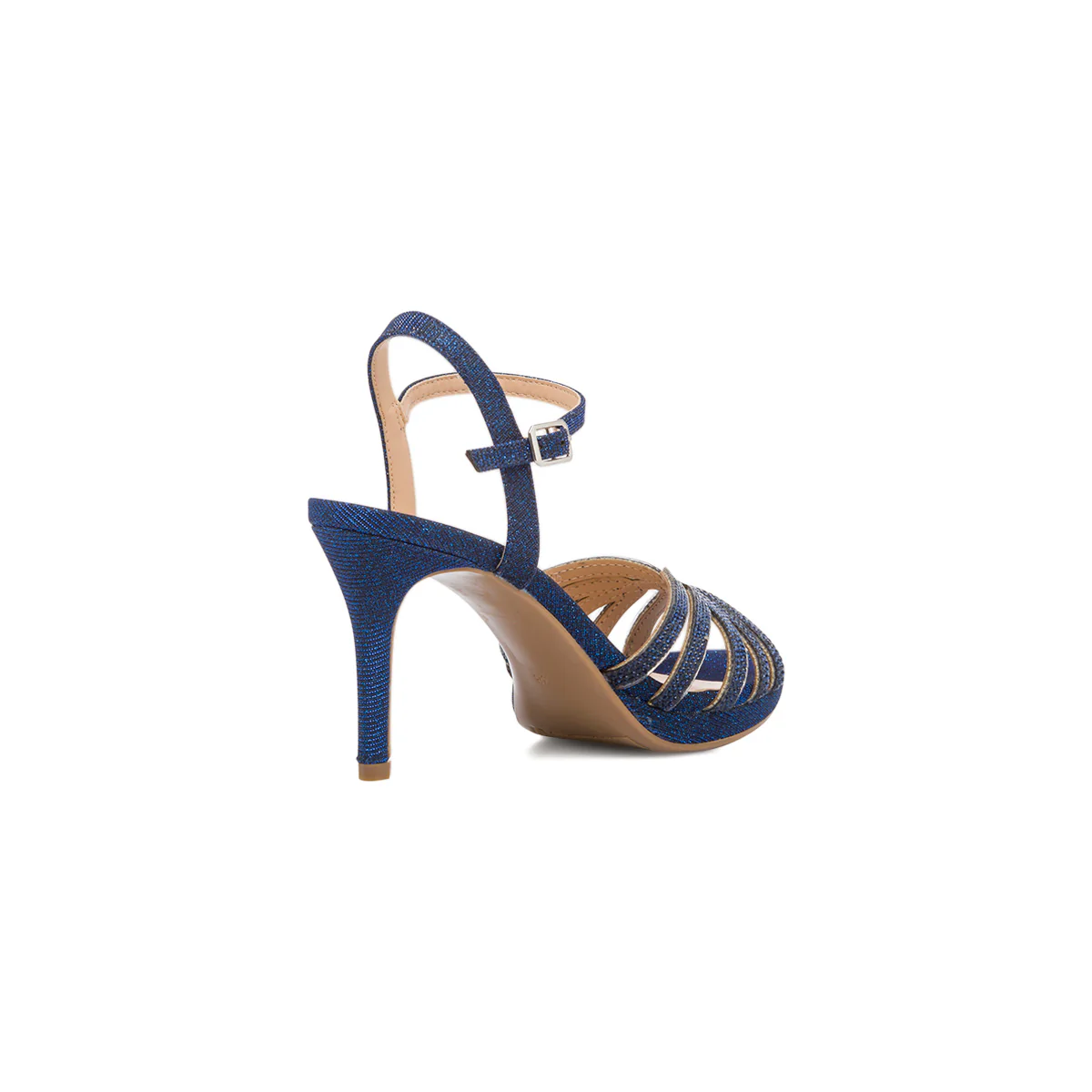 Sandali gioiello da donna con tacco a spillo 10 cm blu glitter Lora Ferres - Image 3