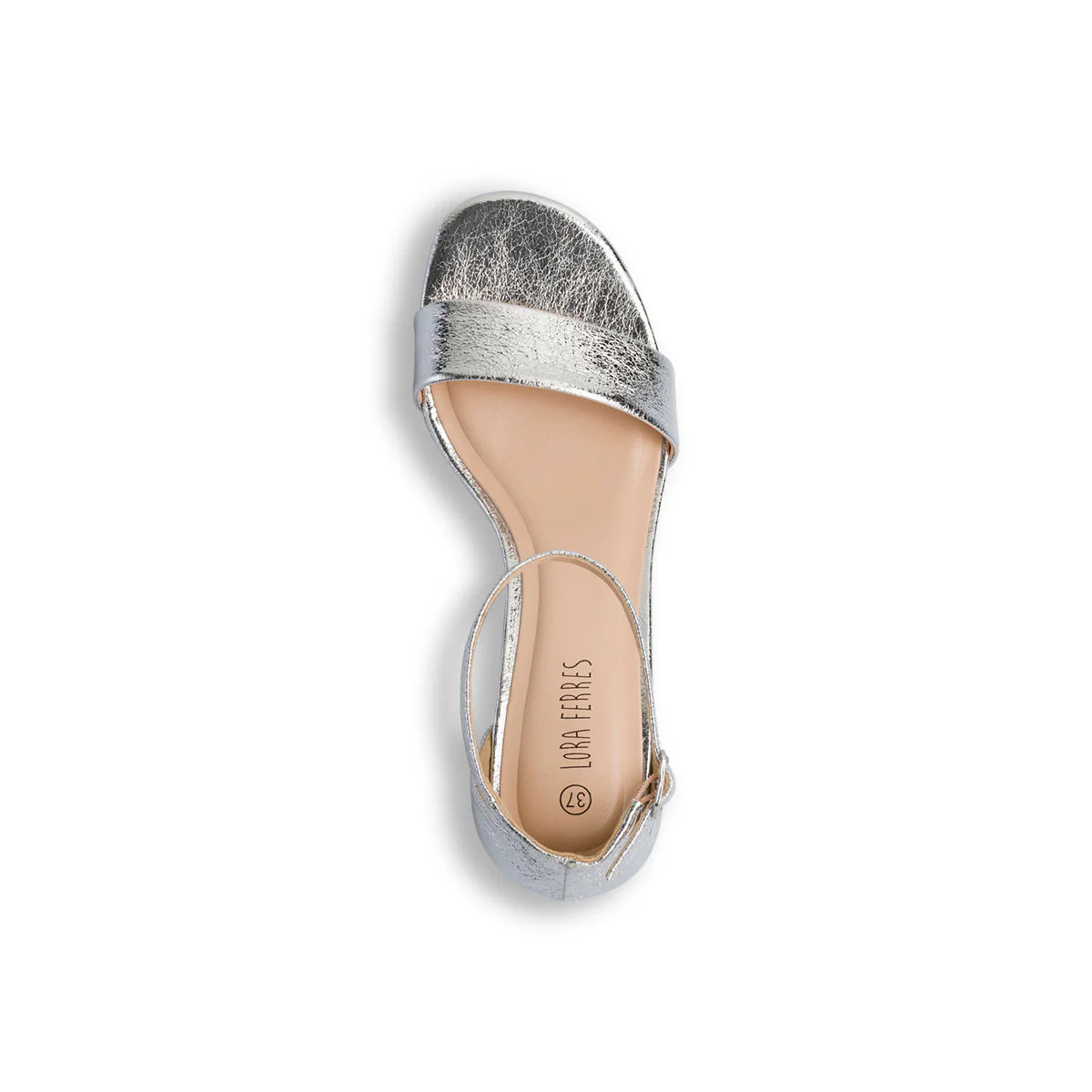 Sandali gioiello da Donna con tacco argento effetto laminato Lora Ferres - Image 5