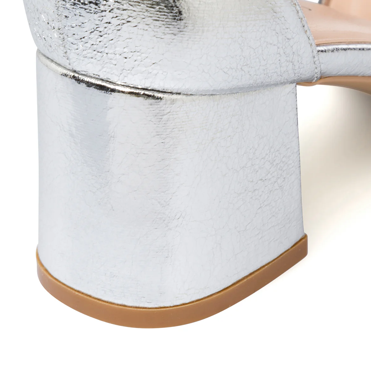 Sandali gioiello da Donna con tacco argento effetto laminato Lora Ferres - Image 7