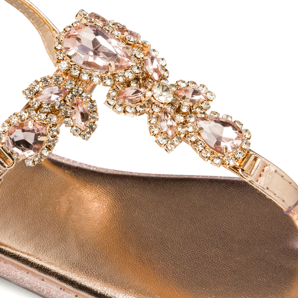 Sandali gioiello infradito color champagne da donna Lora Ferres - Image 6