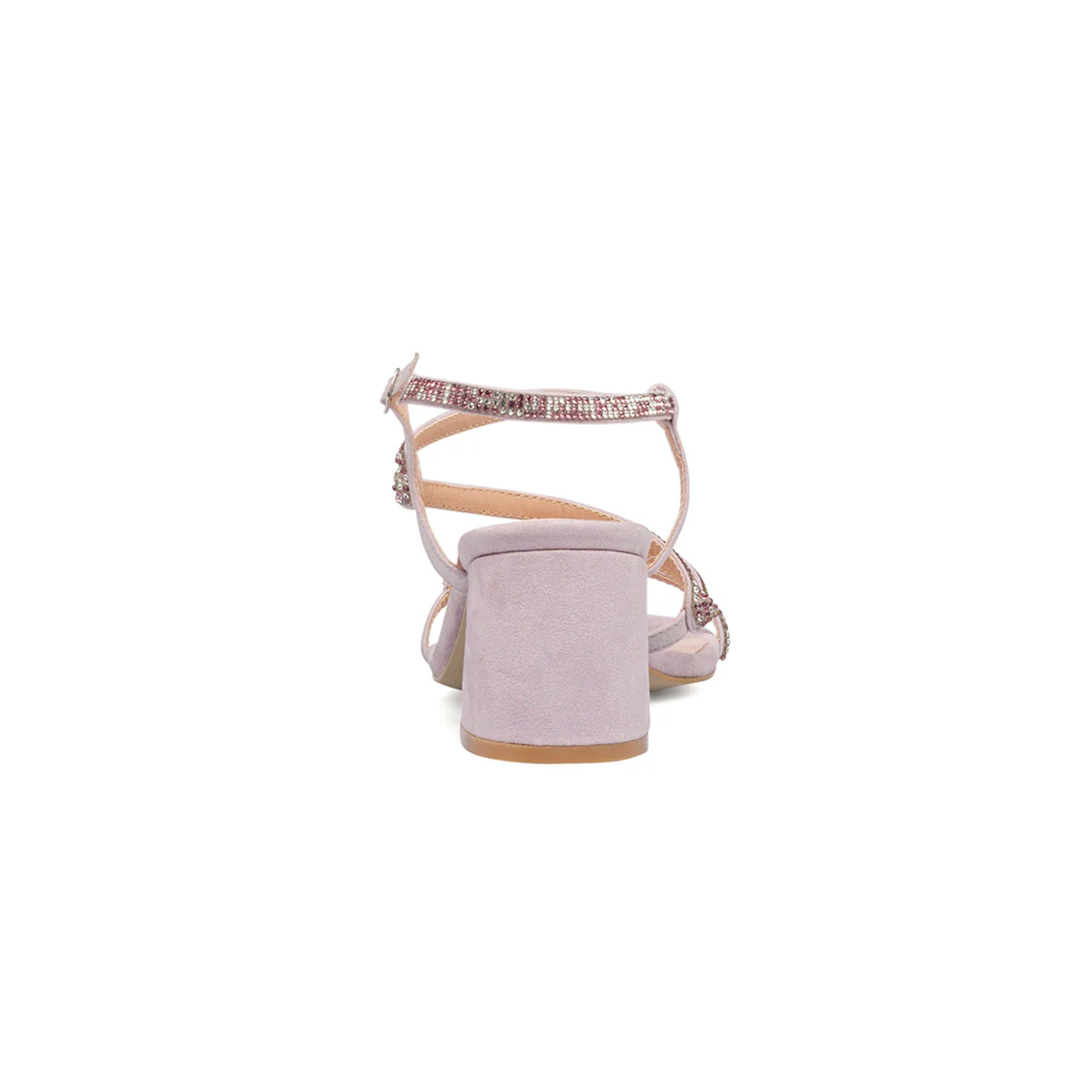 Sandali gioiello lilla da donna con tacco a blocco 6 cm e strass Lora Ferres - Image 7