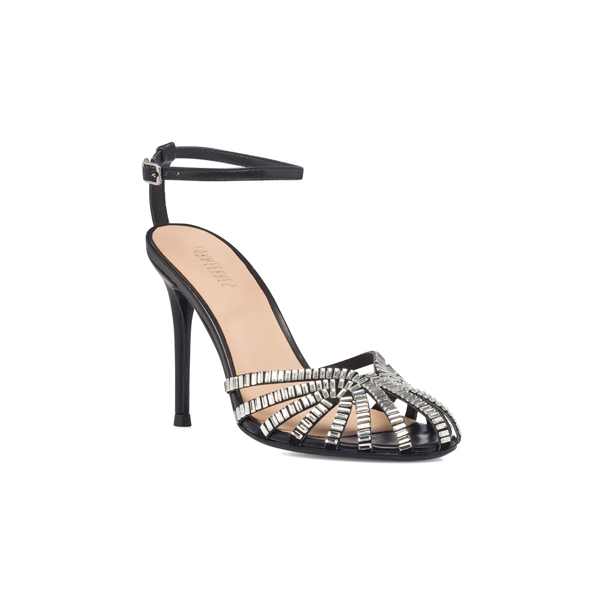Sandali gioiello neri da donna con strass e tacco a stiletto 9 cm Swish Jeans - Image 5
